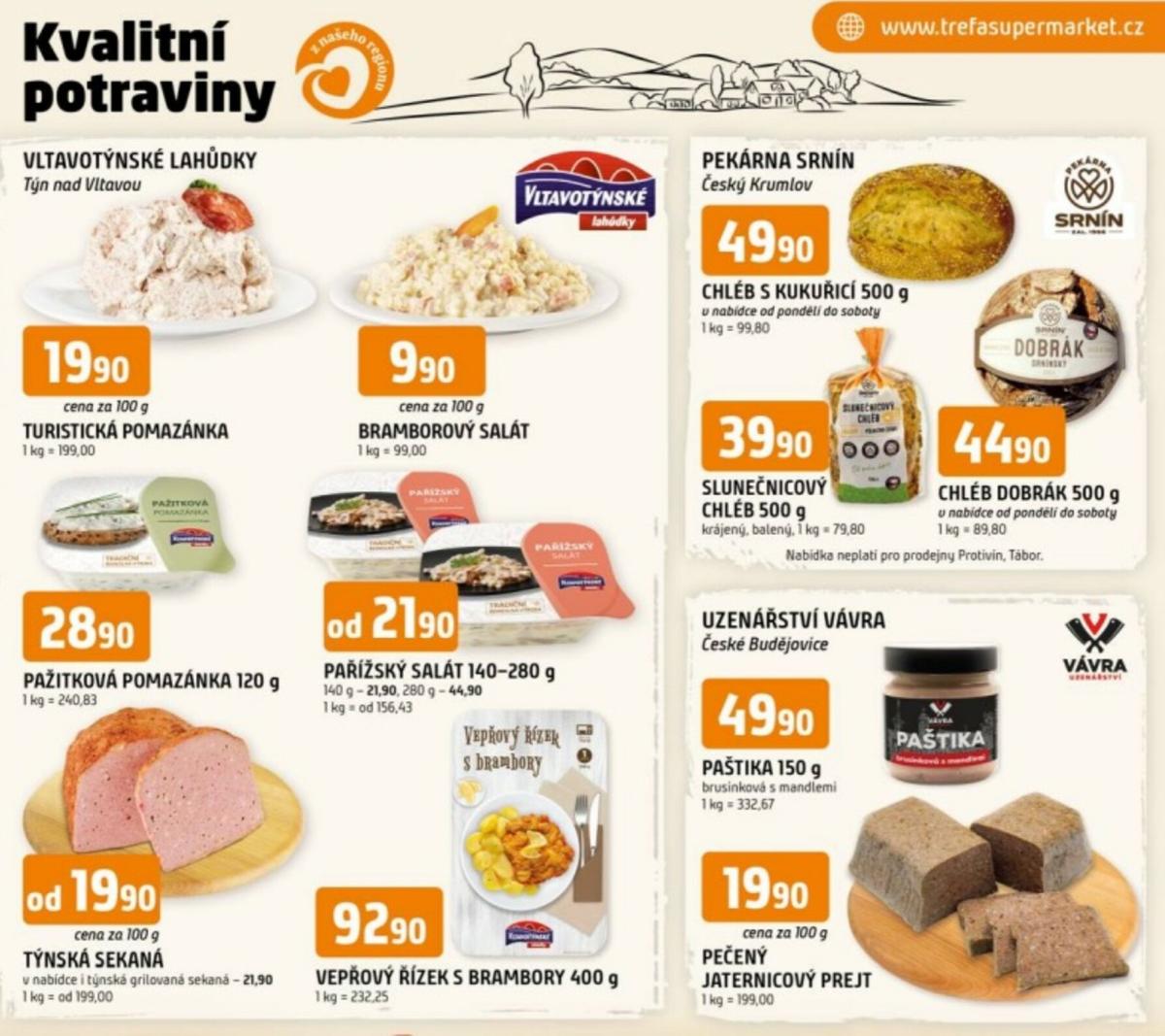 Aktuální leták Trefa - Kvalitní potraviny z našeho regionu od 02.01. do 06.01.