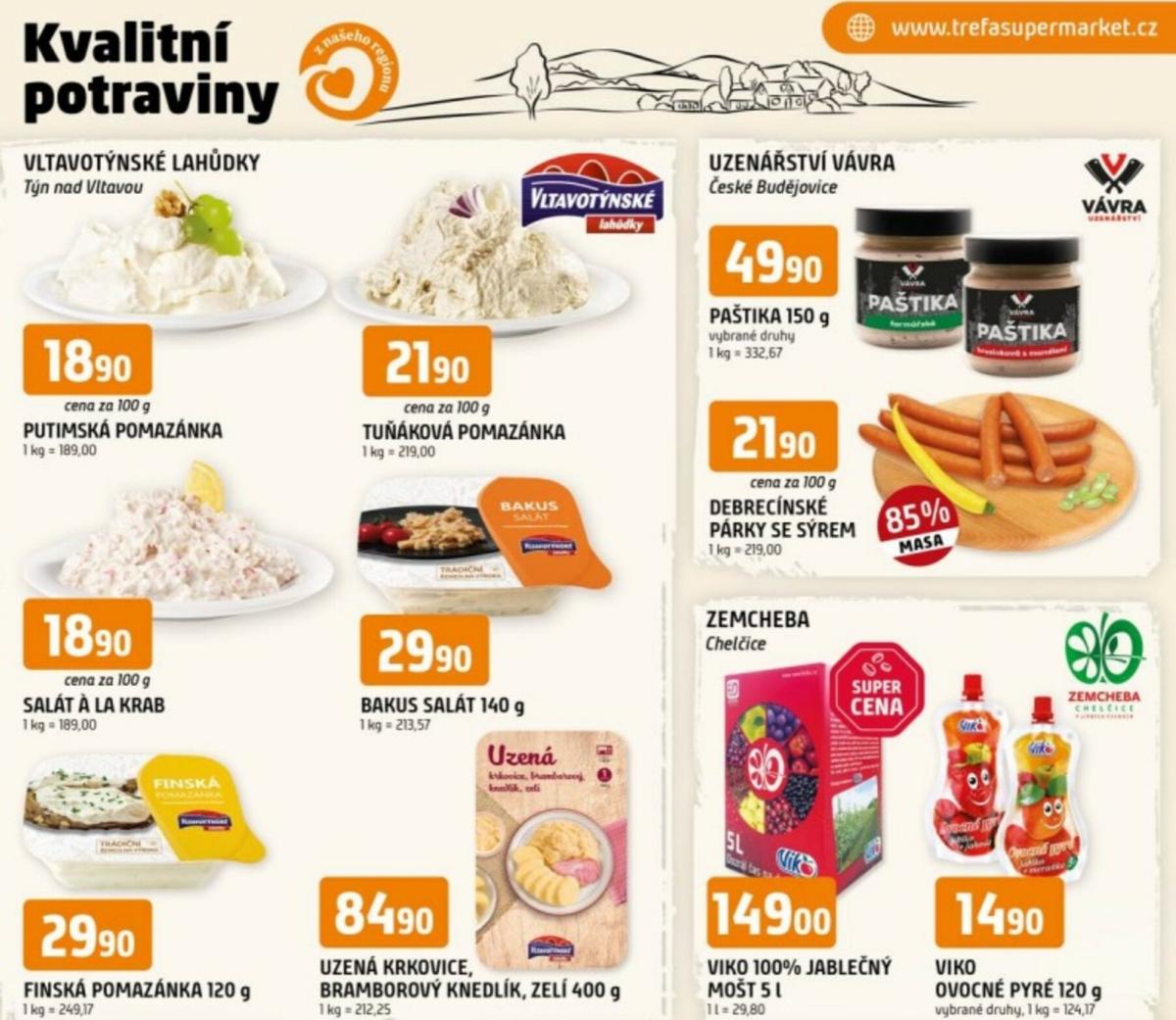 Trefa - Kvalitní potraviny z našeho regionu leták platný od středy 04.02.2026 do úterý 10.02.2026