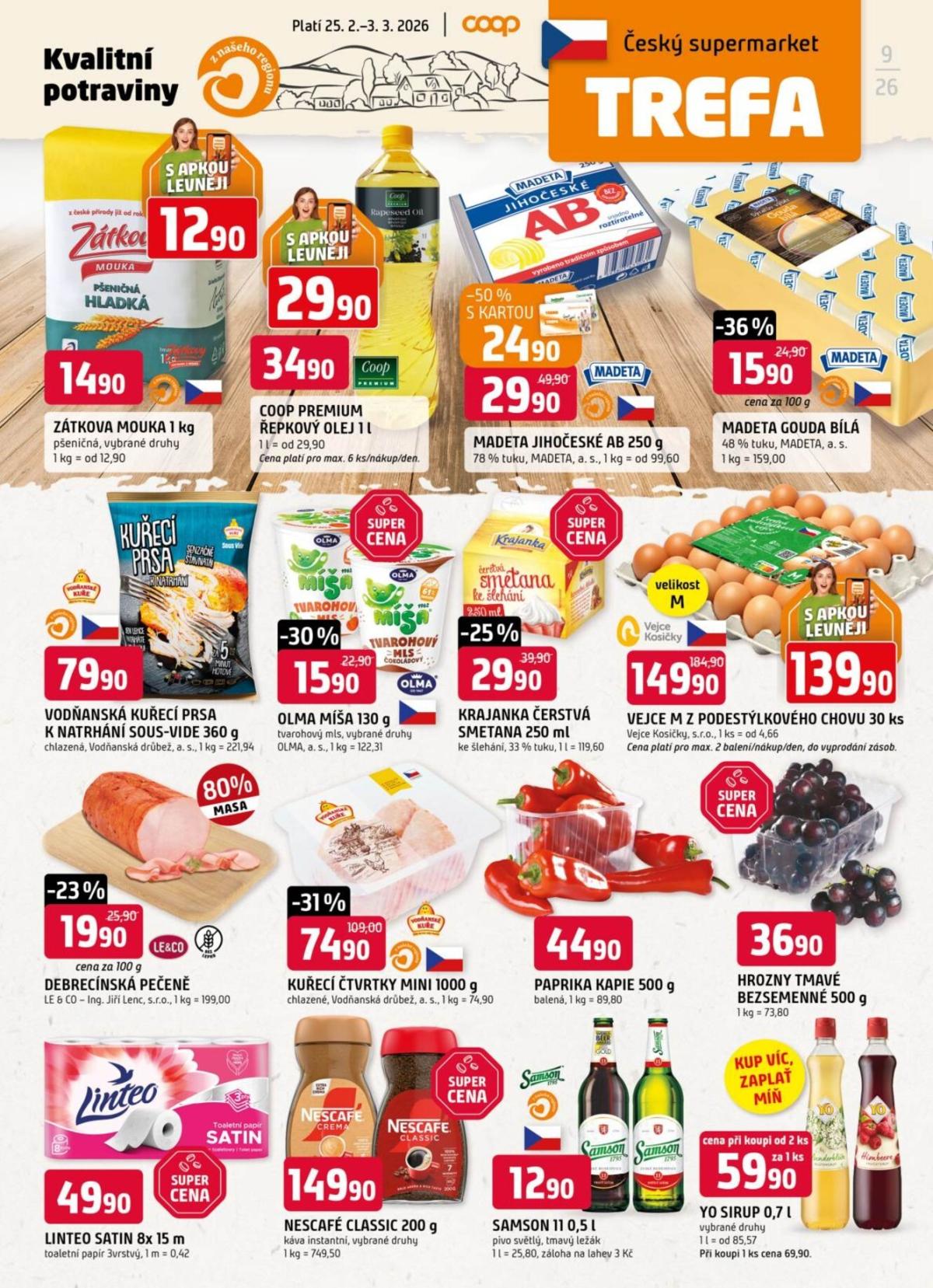 Trefa leták platný od středy 25.02.2026 do úterý 03.03.2026