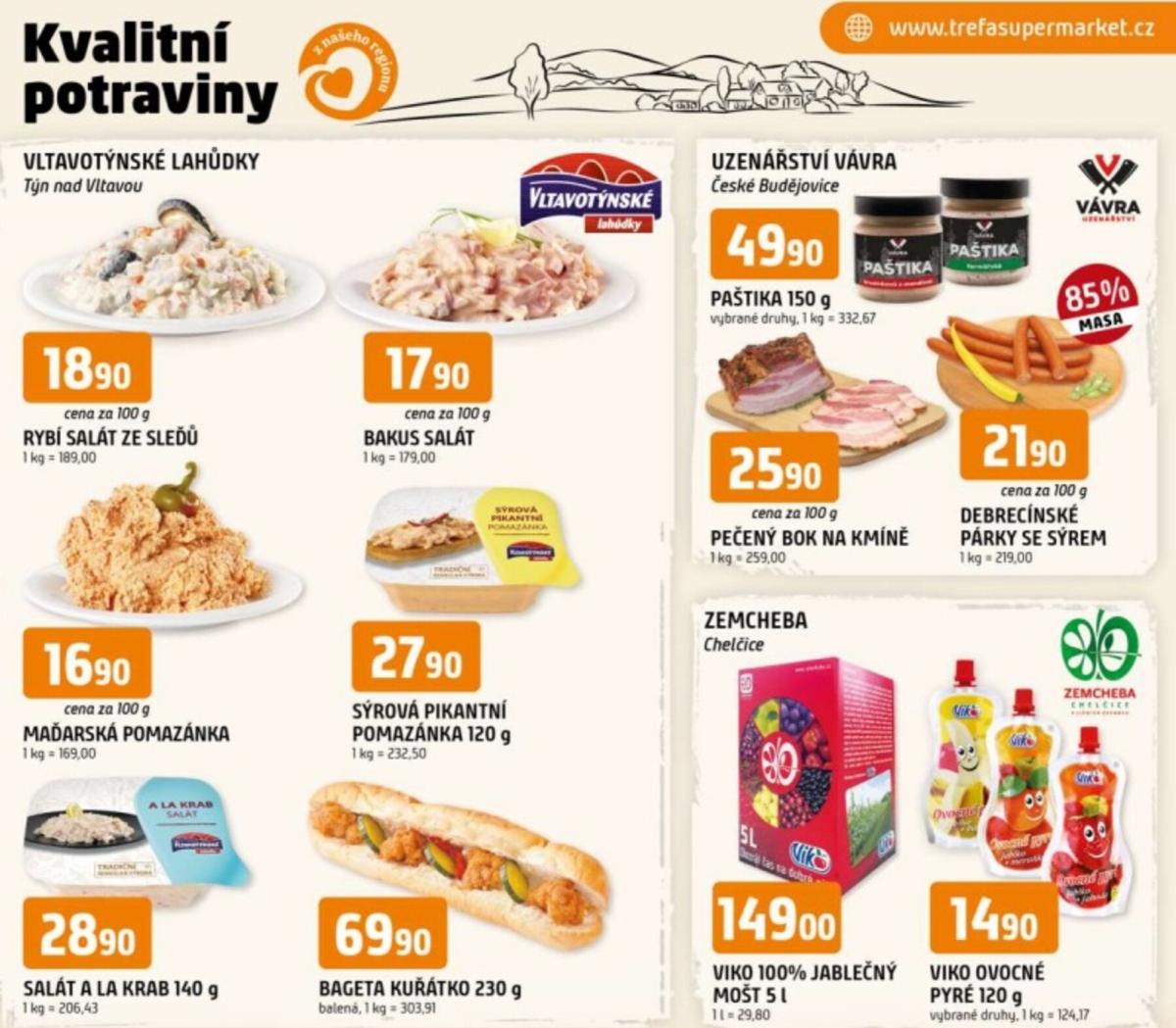 Trefa - Kvalitní potraviny z našeho regionu leták platný od středy 18.03.2026 do úterý 24.03.2026