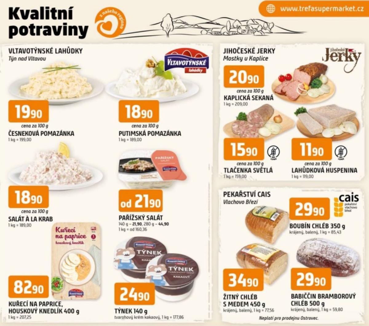 Trefa - Kvalitní potraviny z našeho regionu leták platný od středy 01.04.2026 do úterý 07.04.2026