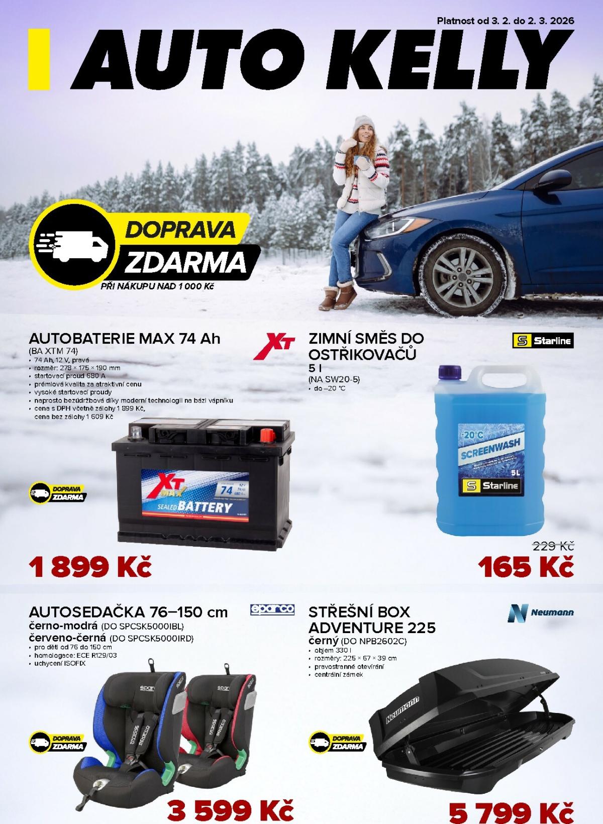 Auto Kelly leták platný od úterý 03.02.2026 do pondělí 02.03.2026