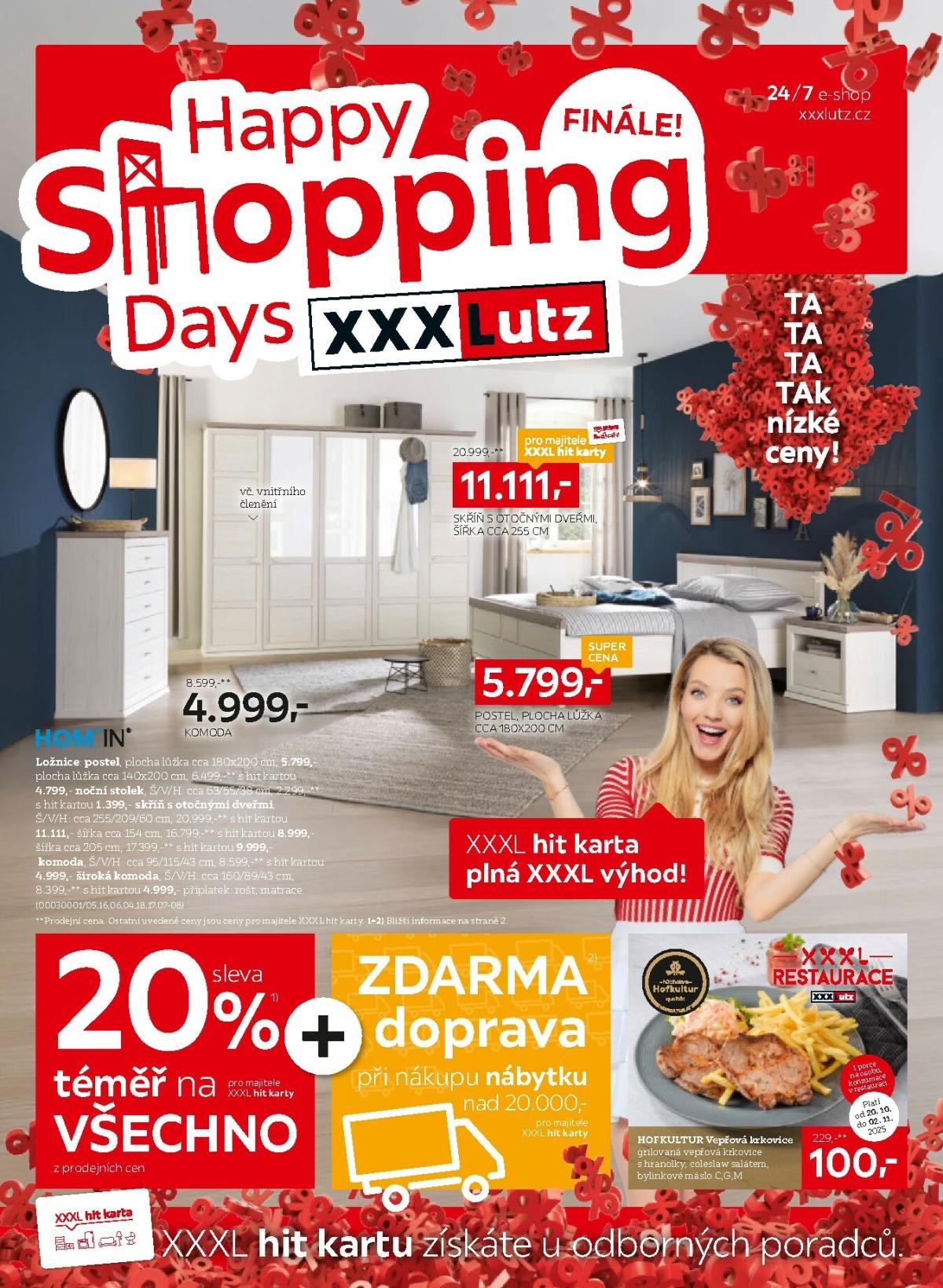 Aktuální leták XXXLutz - Sleva 20 % téměř na všechno! od 20.10. do 02.11.