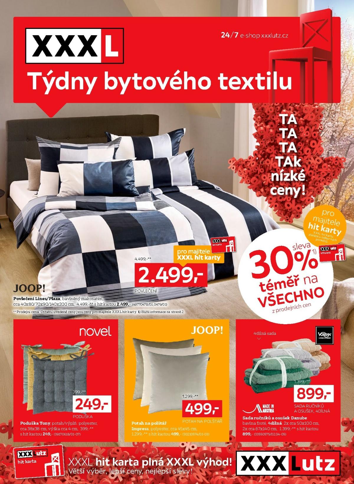XXXLutz - Týdny bytového textilu leták platný od pondělí 09.02.2026 do neděle 08.03.2026