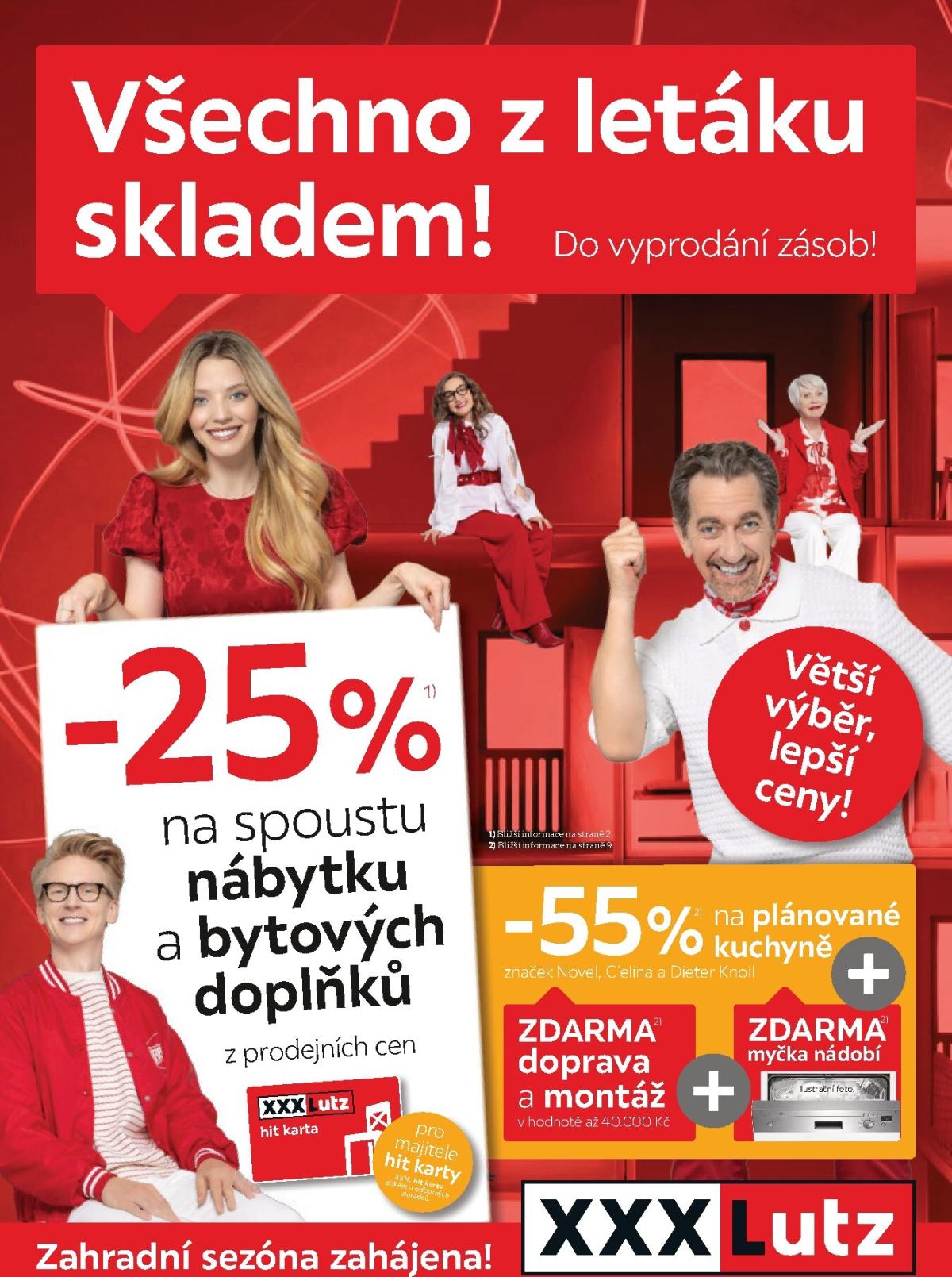 XXXLutz - Sleva 25 % na téměř vše leták platný od pondělí 09.03.2026 do neděle 22.03.2026