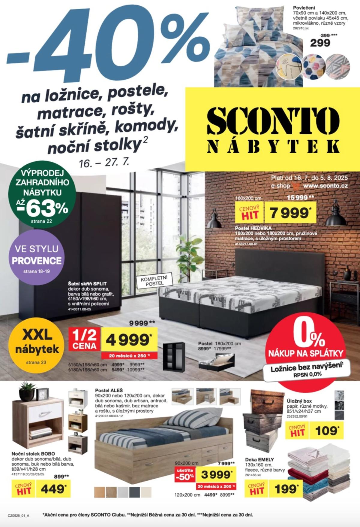Leták SCONTO Nábytek od 16.07. do 05.08.