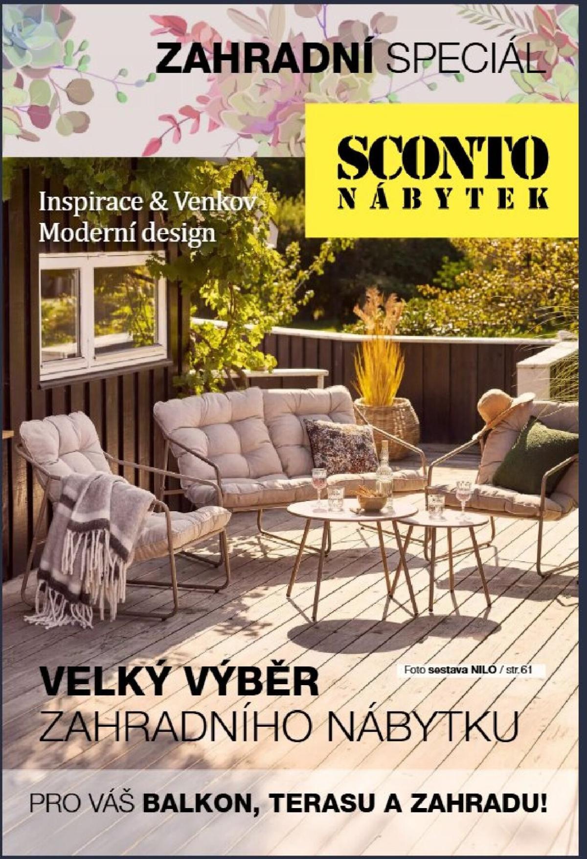 SCONTO Nábytek - Zahradní speciál leták platný od úterý 24.03.2026 do středy 30.09.2026