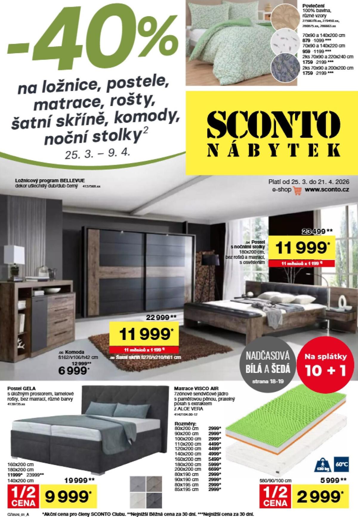 SCONTO Nábytek leták platný od středy 25.03.2026 do úterý 21.04.2026