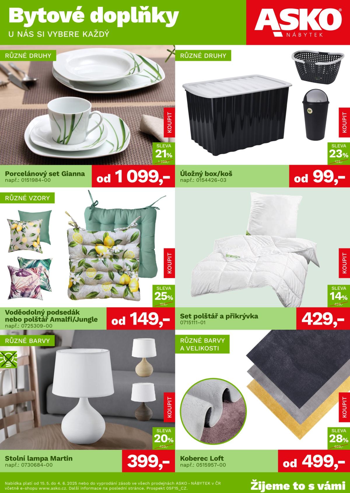 Leták ASKO NÁBYTEK - Bytové doplňky za skvělé ceny od 15.05. do 04.06.