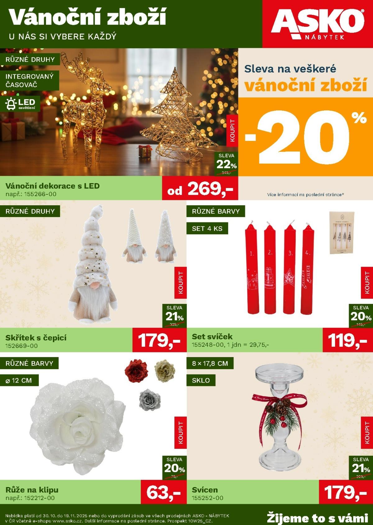 Aktuální leták ASKO NÁBYTEK - Vánoční leták od 30.10. do 19.11.