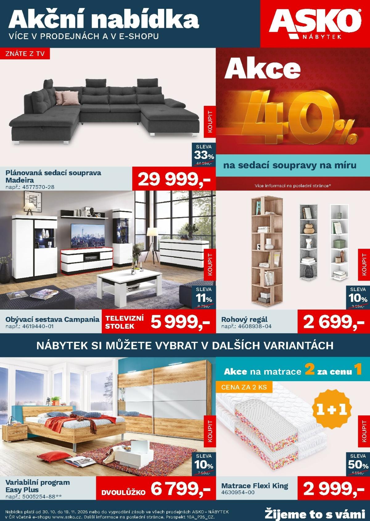 Aktuální leták ASKO NÁBYTEK - Akční nabídka od 30.10. do 19.11.