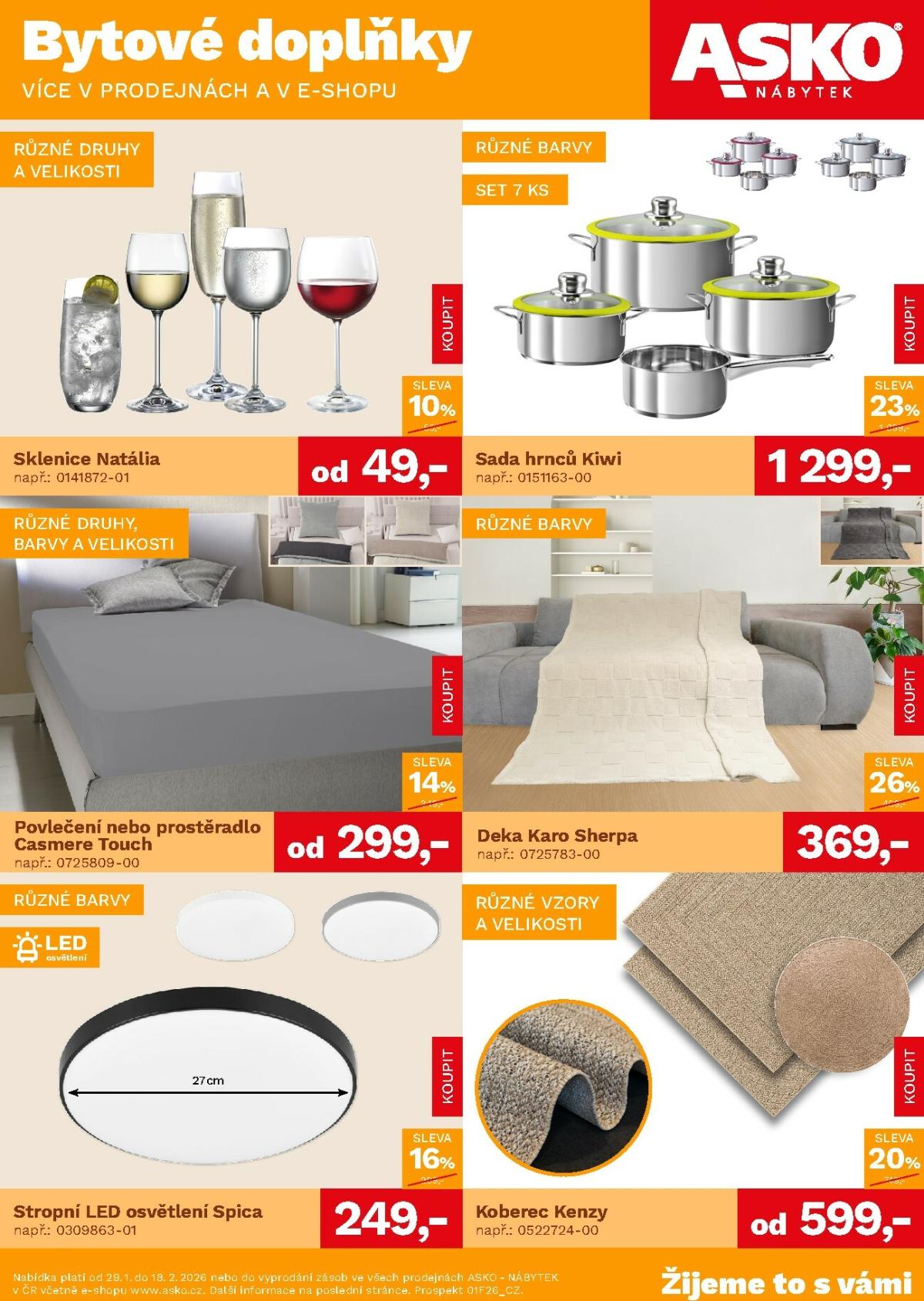 ASKO NÁBYTEK - Bytové doplňky za skvělé ceny leták platný od %validSinceDay% 29.01. do 18.02.