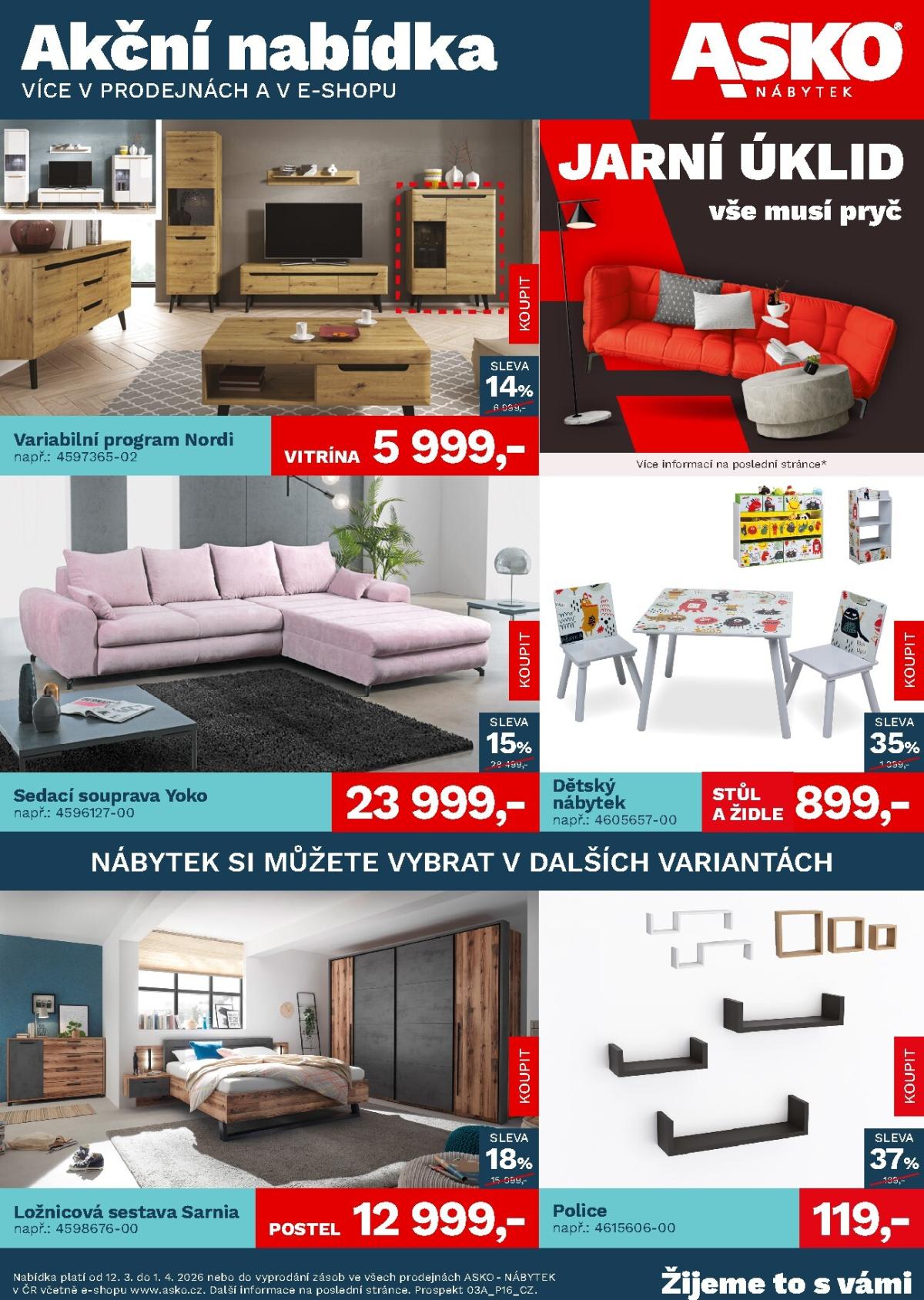 ASKO NÁBYTEK leták platný od čtvrtka 12.03.2026 do středy 01.04.2026