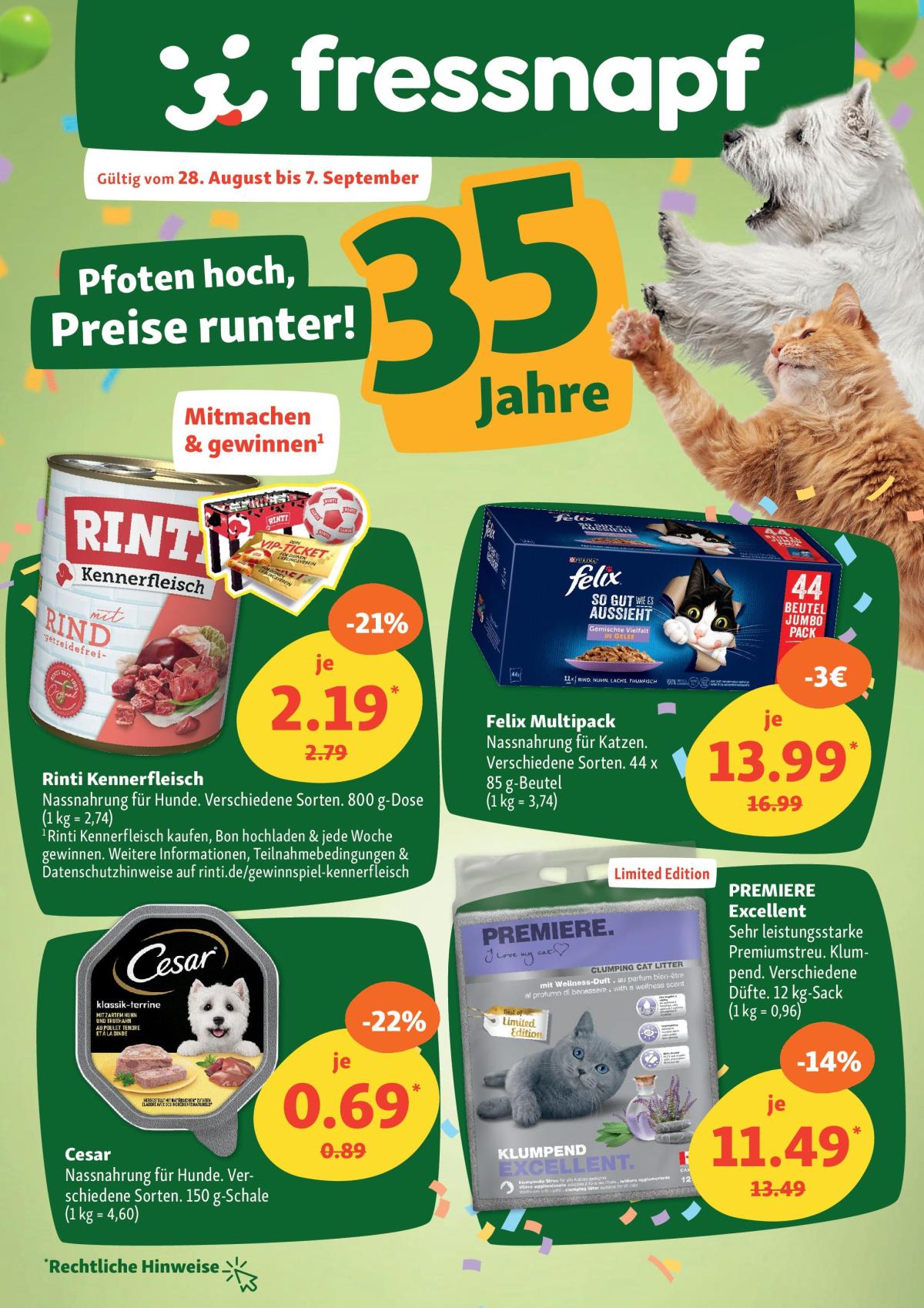 Fressnapf-Prospekt gültig vom 28.08. bis 07.09.