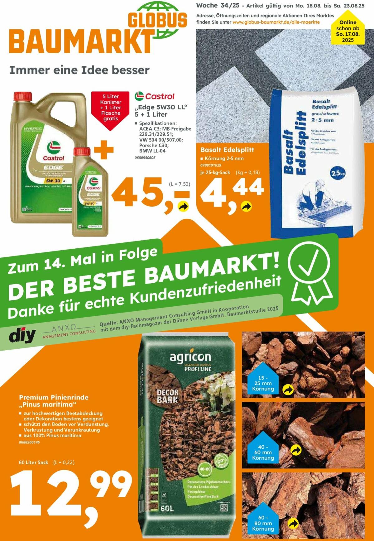 Globus Baumarkt-Prospekt gültig vom 18.08. bis 23.08.
