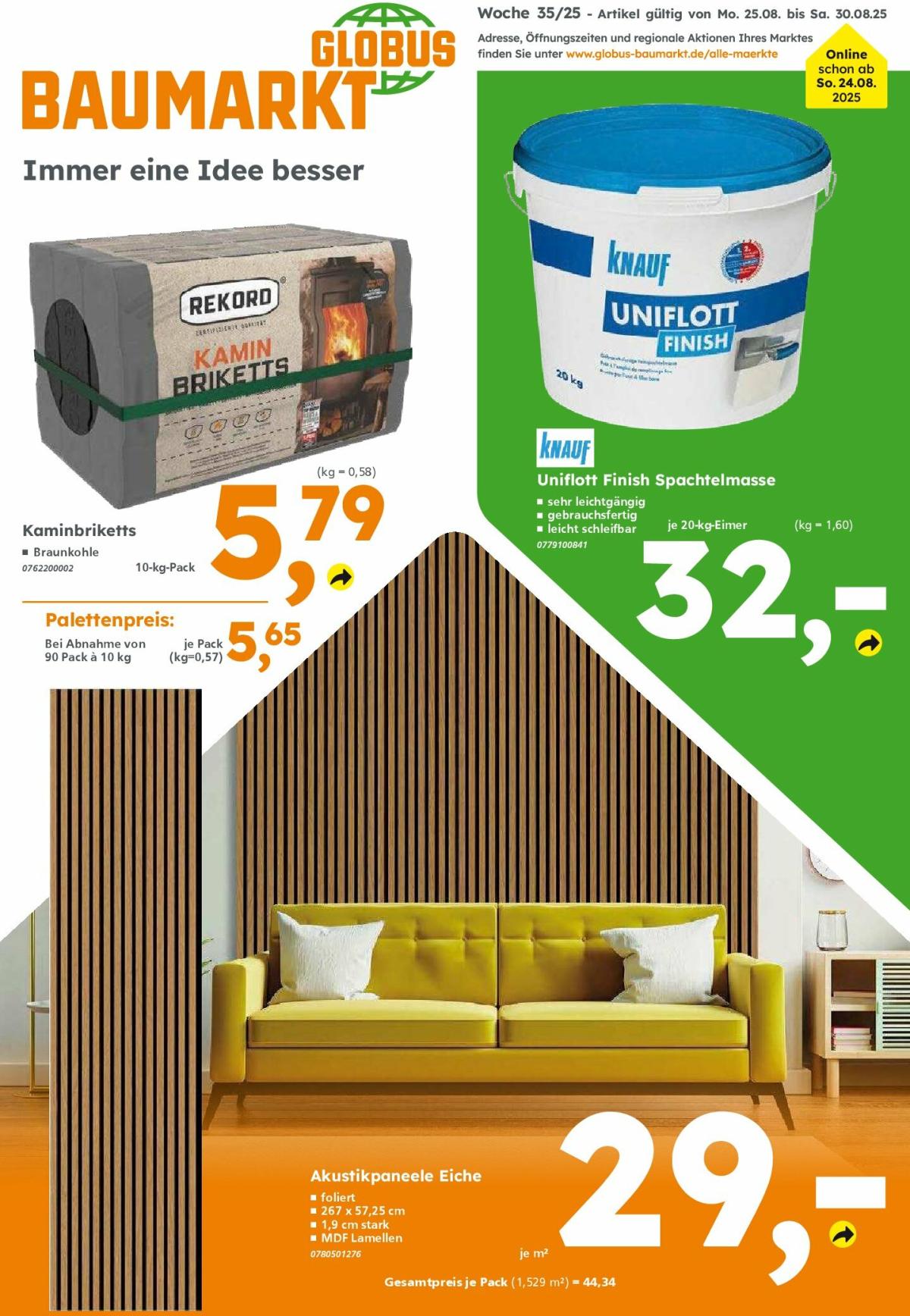 Globus Baumarkt-Prospekt gültig vom 24.08. bis 30.08.