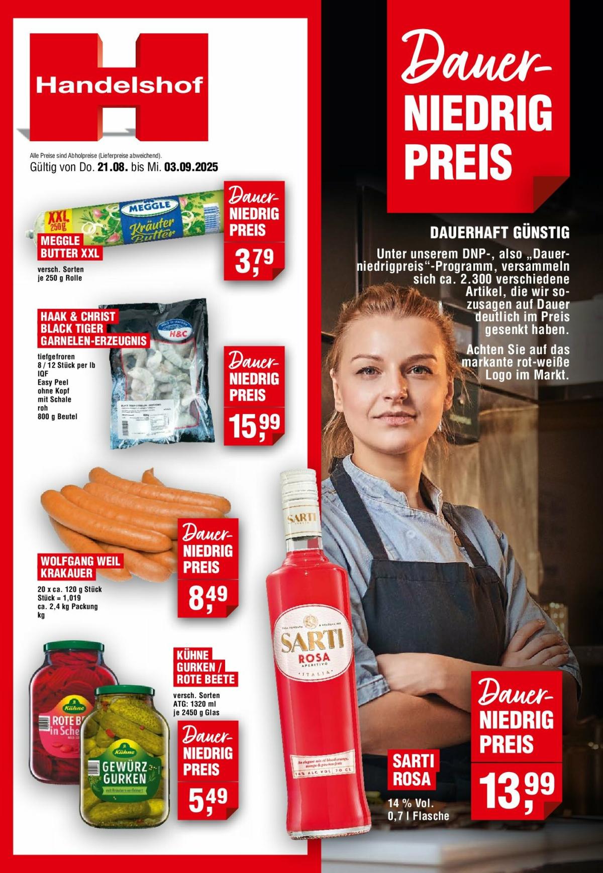 Handelshof - Dauer-niedrig Preis-Prospekt gültig vom 21.08. bis 03.09.