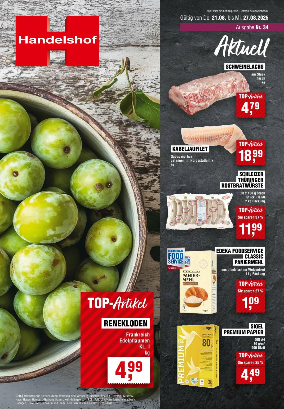 Handelshof-Prospekt gültig vom 21.08. bis 27.08.