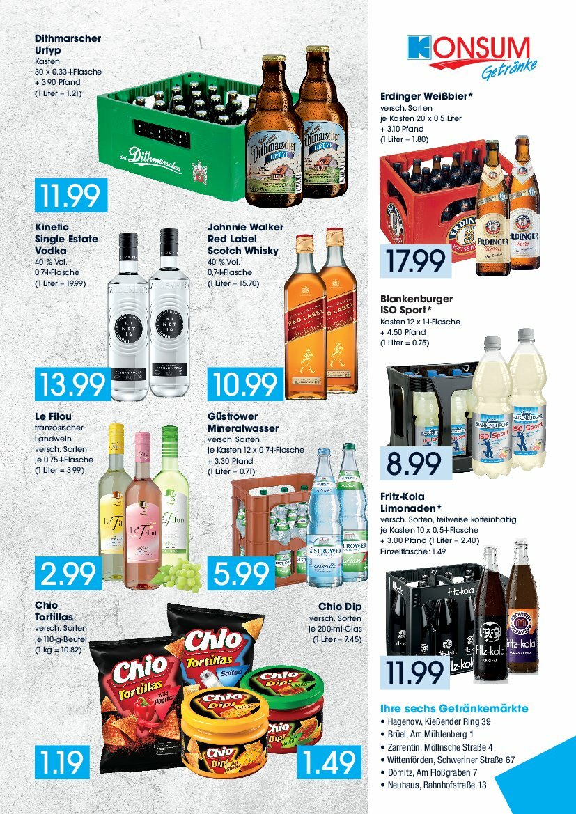 Konsum - Getränkemarkt-Prospekt gültig vom 11.08. bis 16.08.