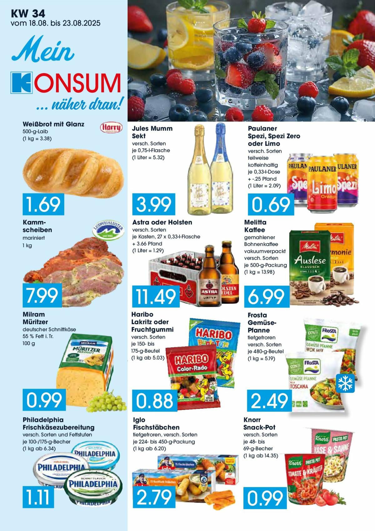 Konsum - Frischemarkt-Prospekt gültig vom 18.08. bis 23.08.