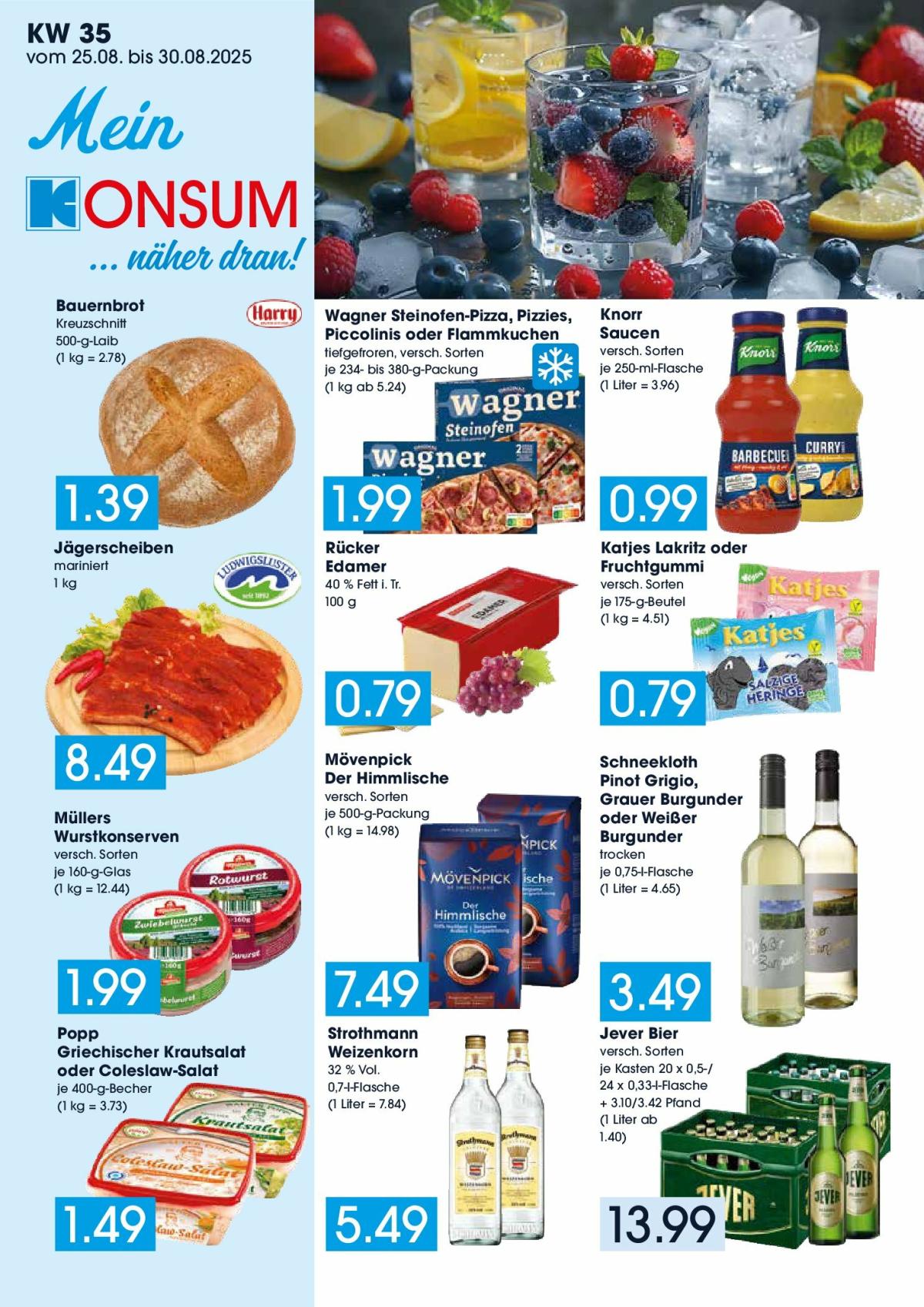 Konsum - Frischemarkt-Prospekt gültig vom 25.08. bis 30.08.