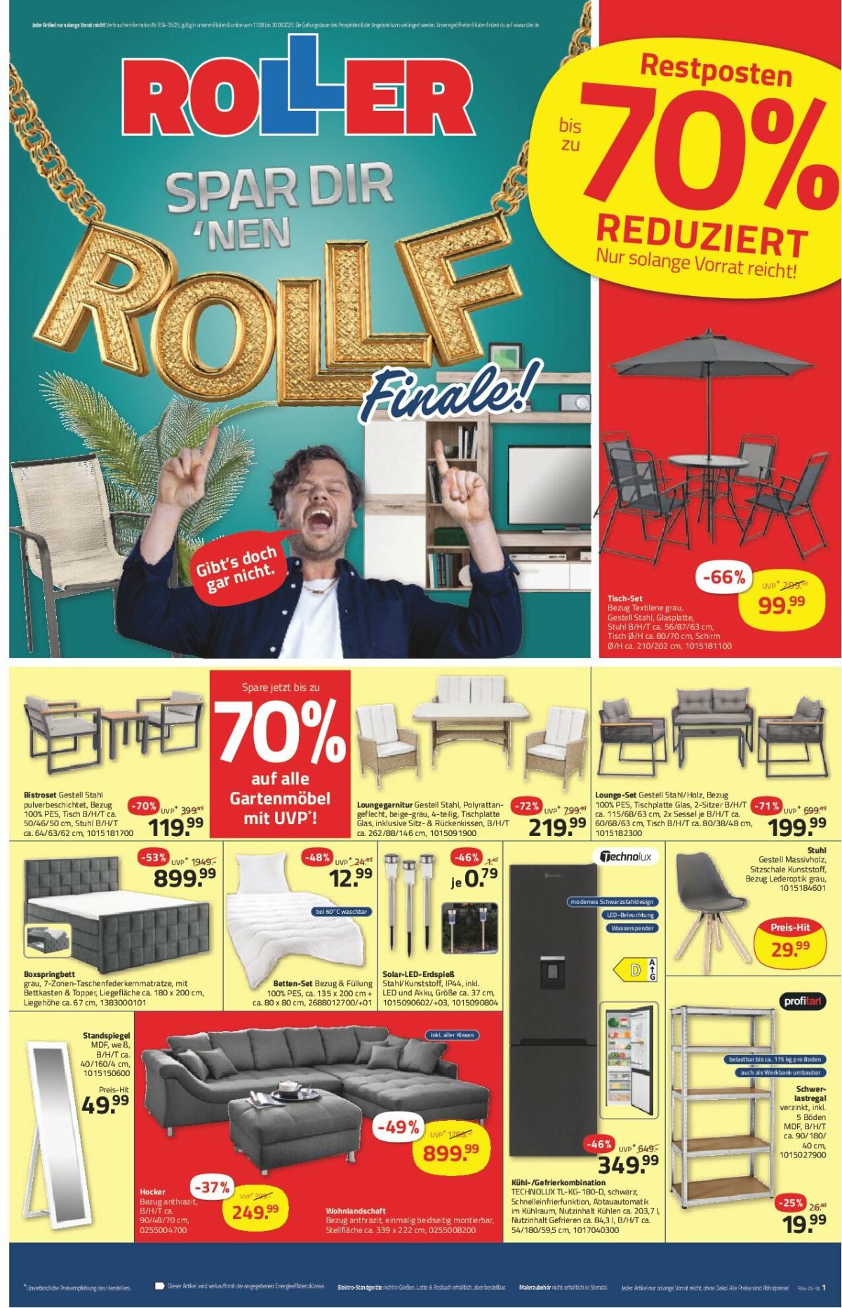 ROLLER-Prospekt gültig vom 17.08. bis 30.08.