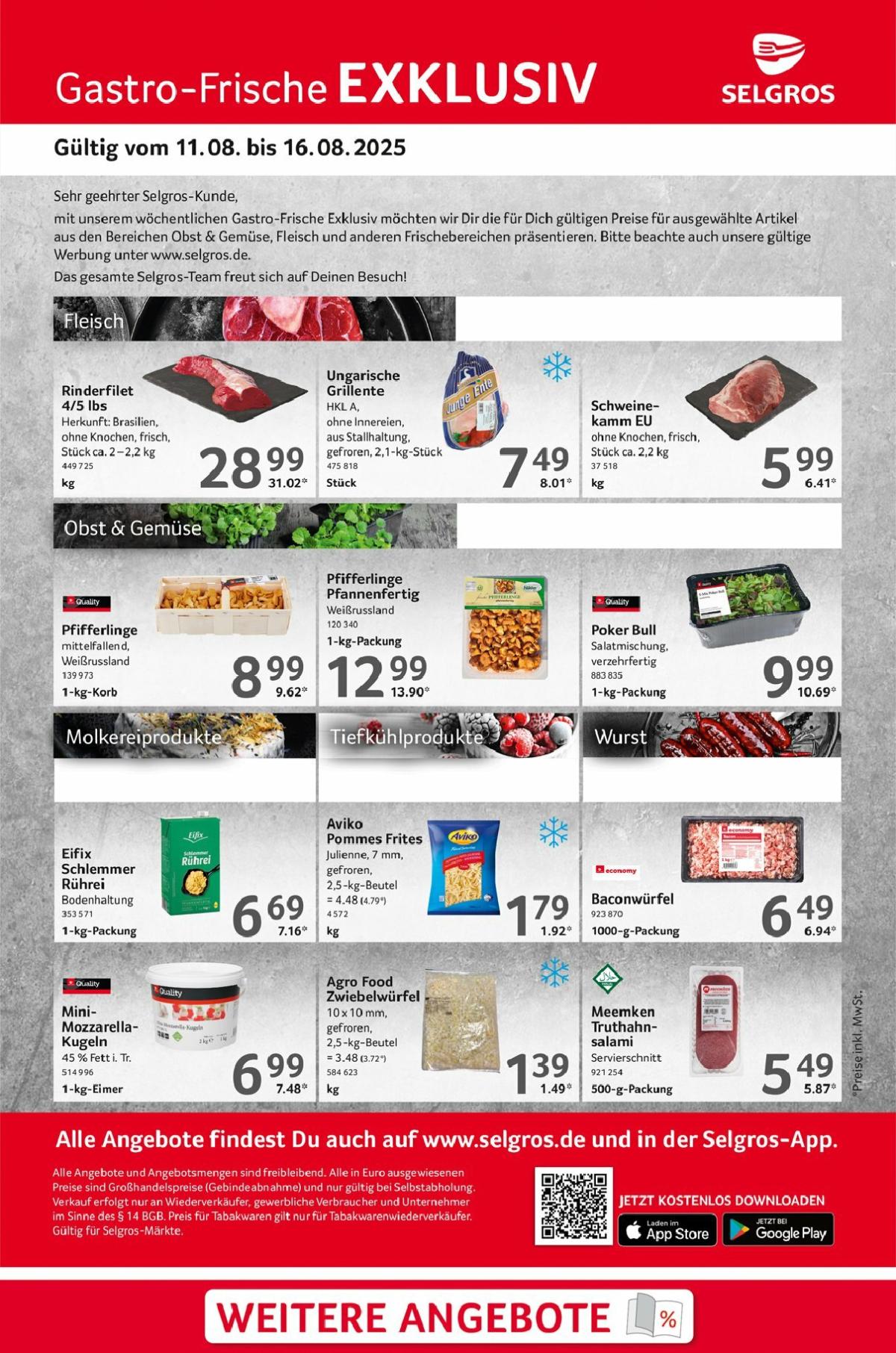 Selgros - Gastro Angebote-Prospekt gültig vom 11.08. bis 16.08.