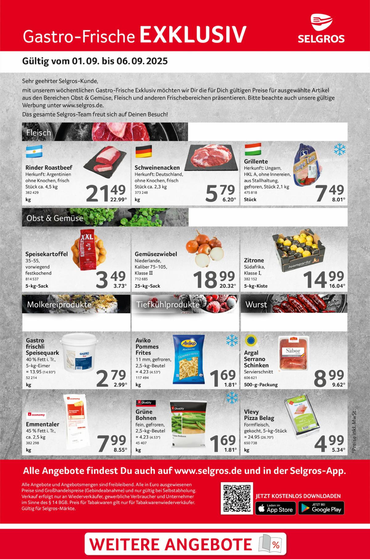 Selgros - Gastro Angebote-Prospekt gültig vom 01.09. bis 06.09.
