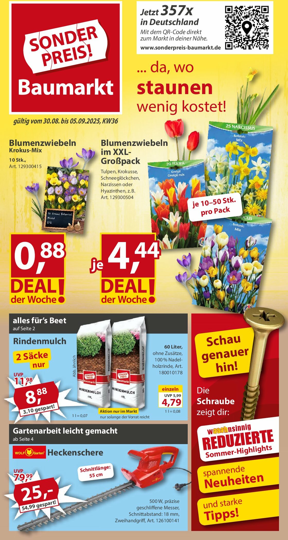 Sonderpreis Baumarkt-Prospekt gültig vom 30.08. bis 05.09.