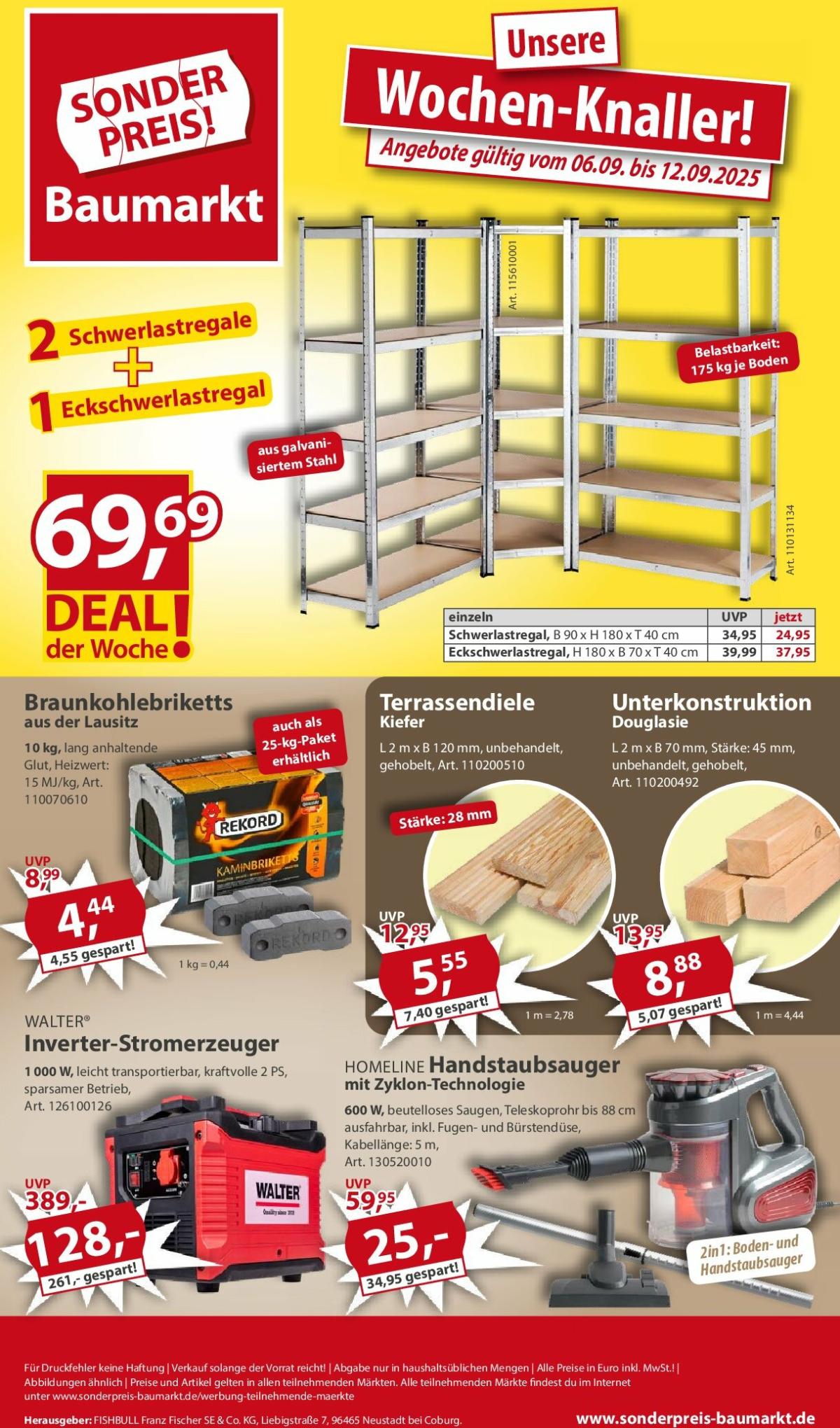 Sonderpreis Baumarkt-Prospekt gültig vom 06.09. bis 12.09.