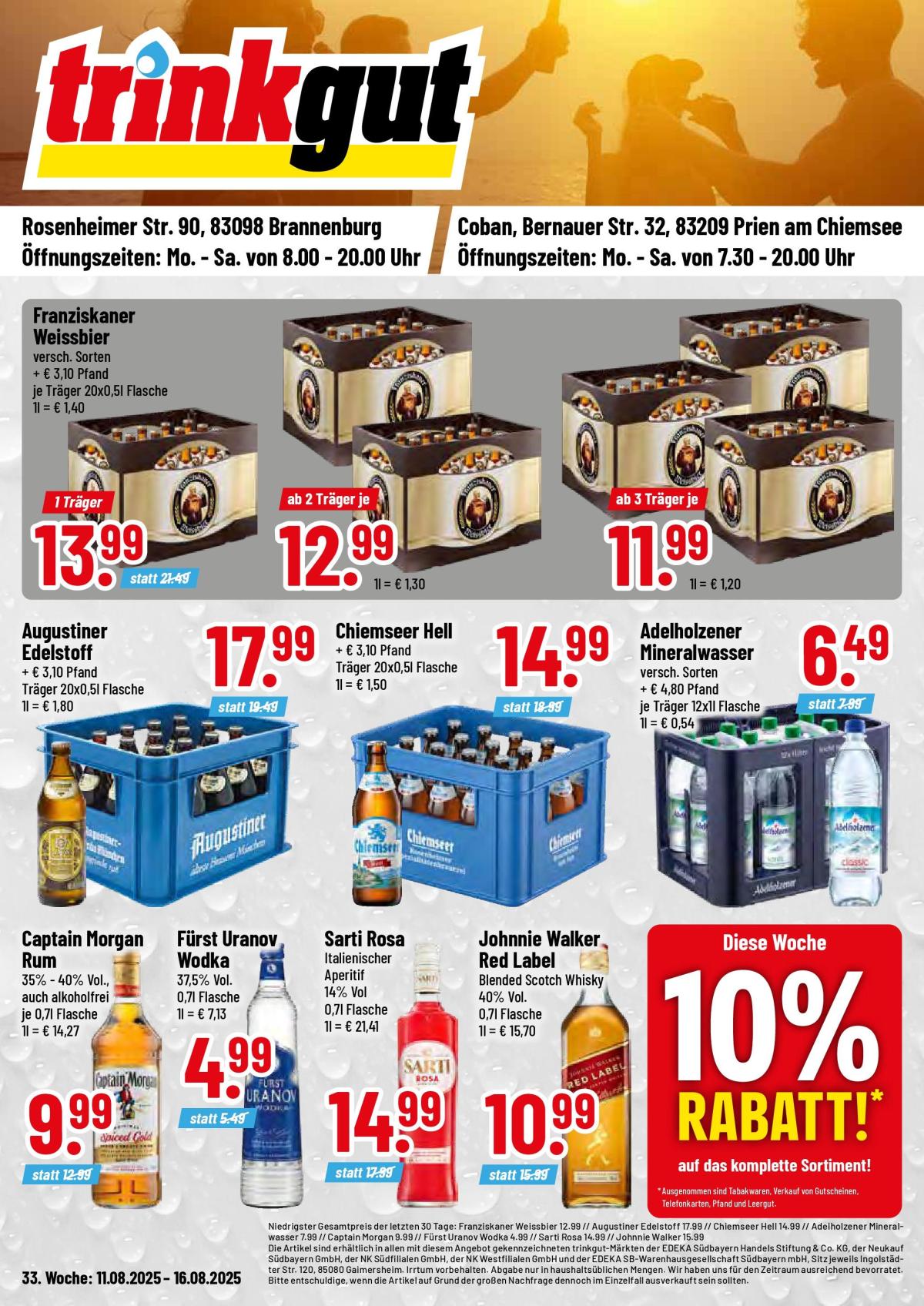 Trinkgut - Brannenburg-Prospekt gültig vom 11.08. bis 16.08.