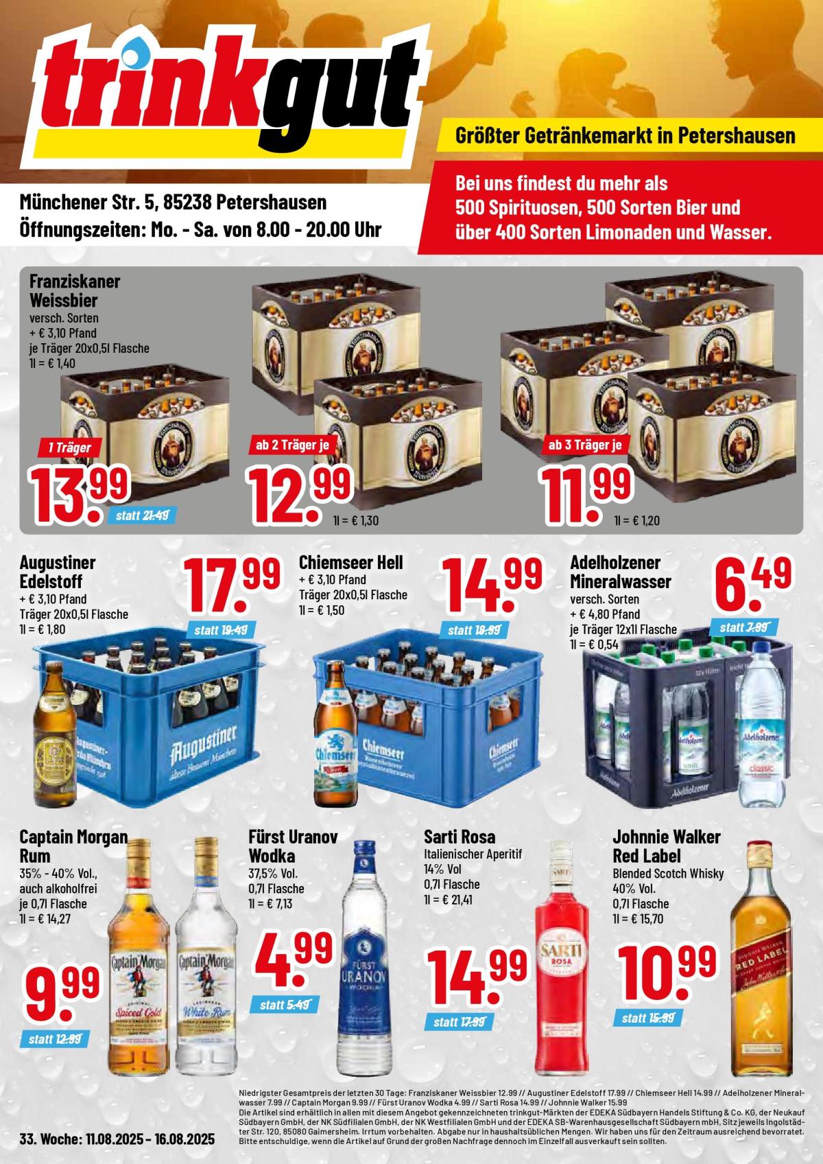 Trinkgut - Petershausen-Prospekt gültig vom 11.08. bis 16.08.