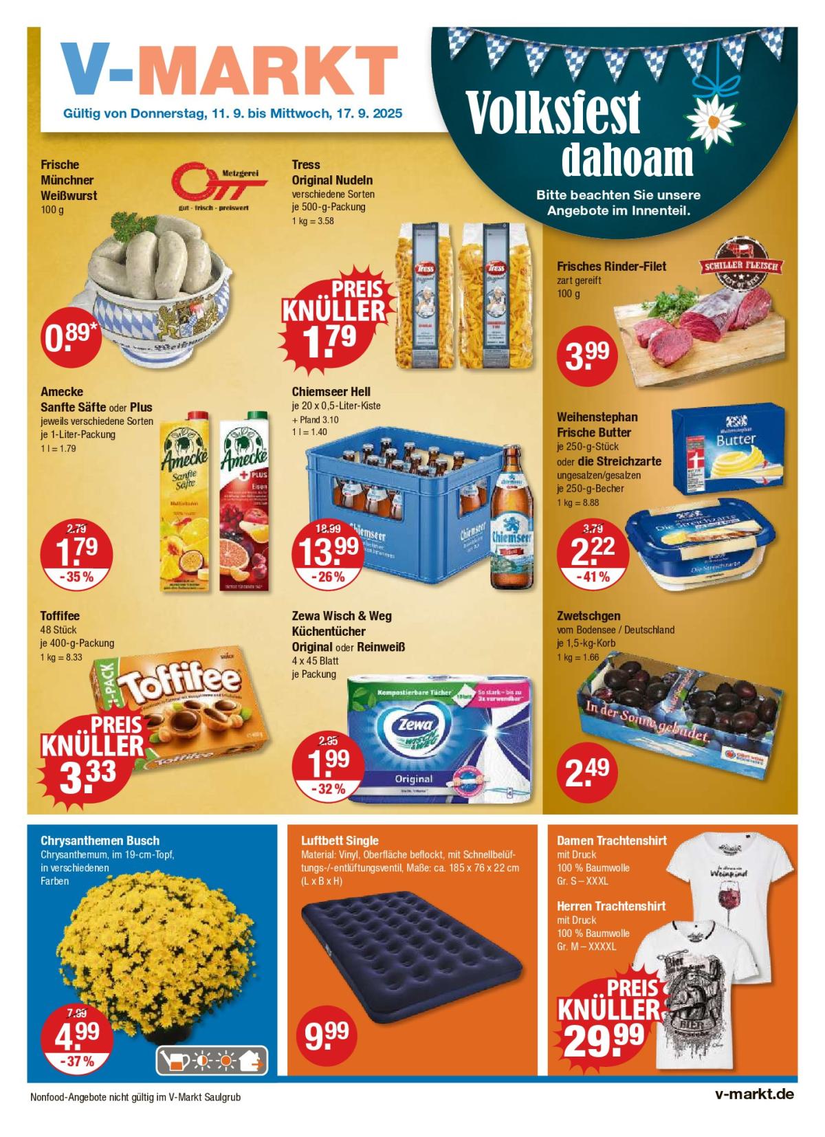 V-Markt - Hallertau / Oberpfalz-Prospekt gültig vom 11.09. bis 17.09.