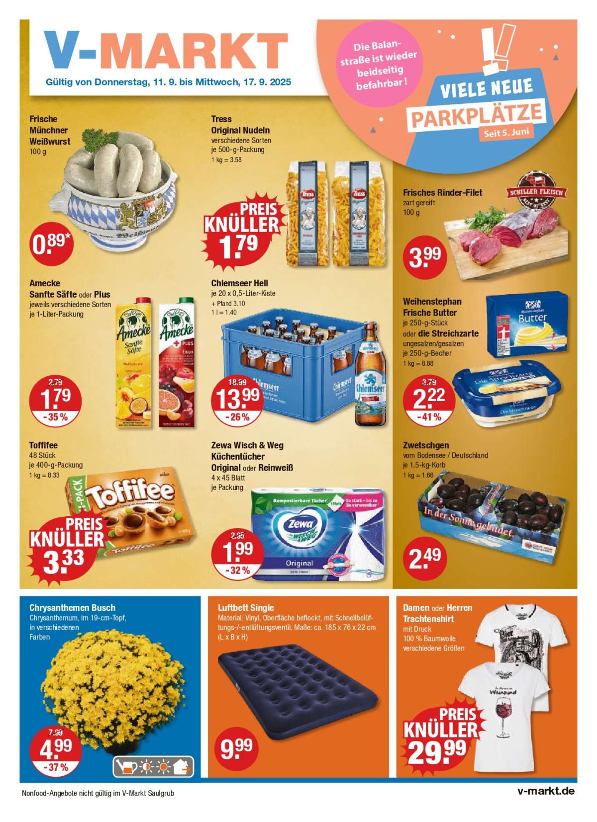 V-Markt - Schwaben / Oberbayern-Prospekt gültig vom 11.09. bis 17.09.