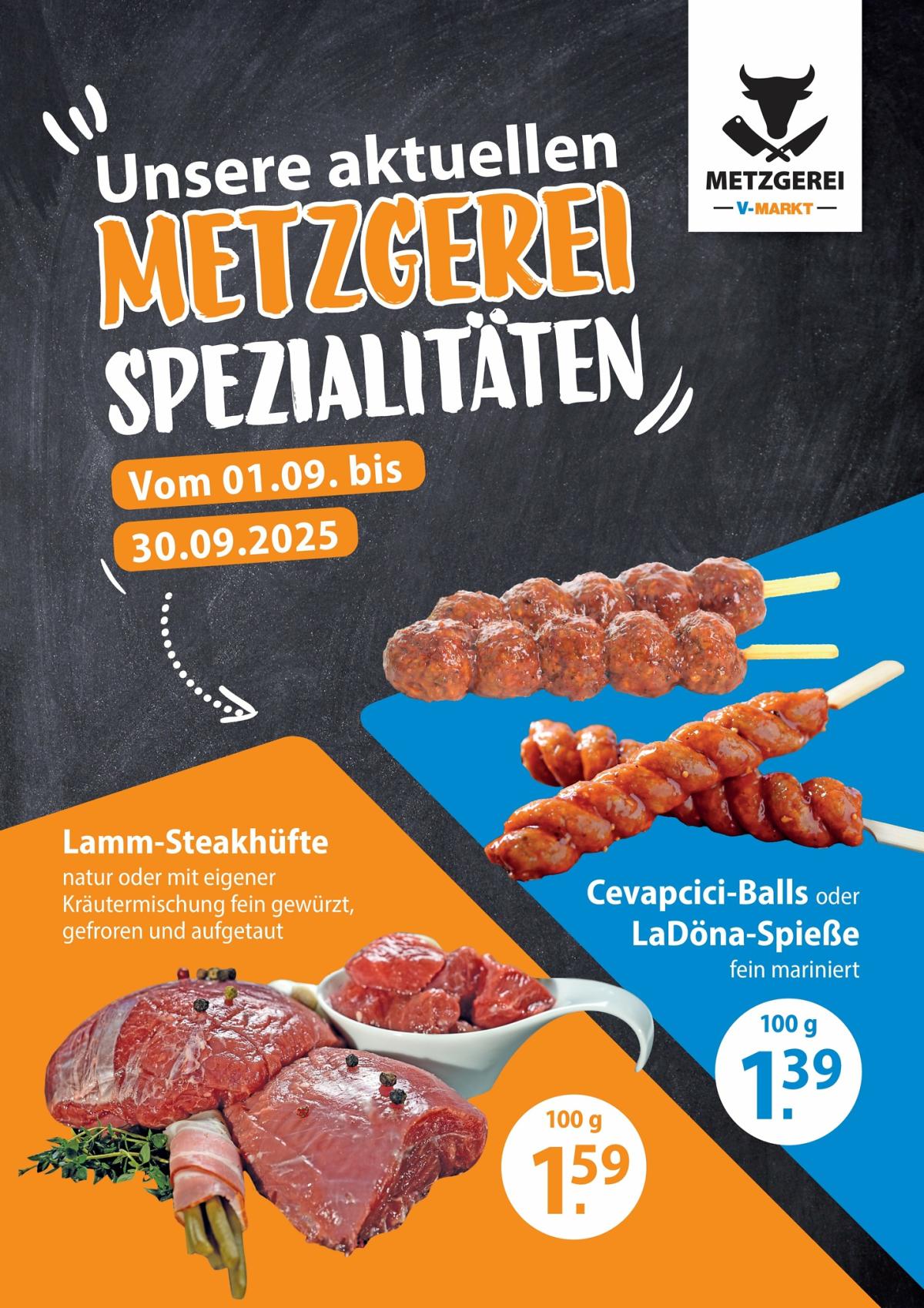 V-Markt - Metzgerei-Spezialitäten-Prospekt gültig vom 01.09. bis 30.09.