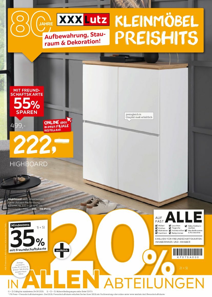XXXlutz - Kleinmöbel Preishits-Prospekt gültig vom 11.08. bis 24.08.