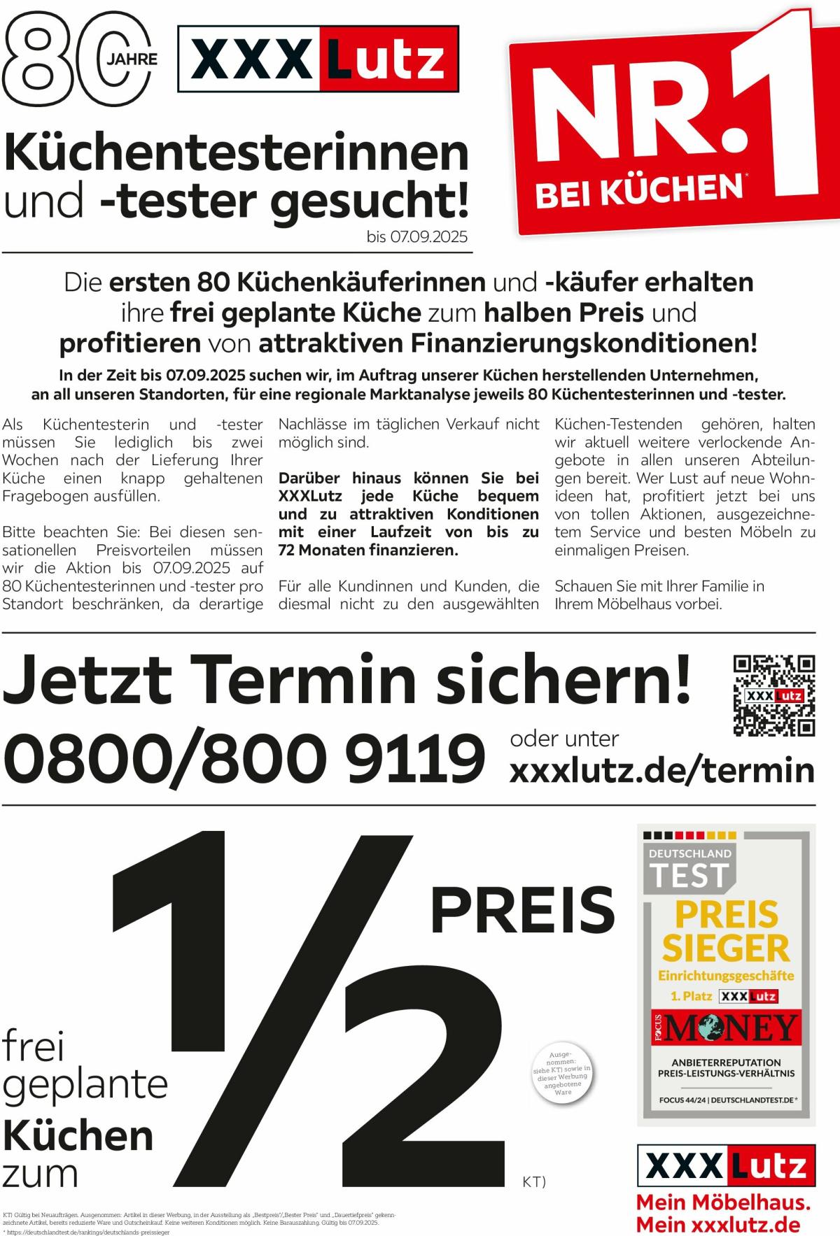 XXXlutz - Nr. 1 bei Küchen-Prospekt gültig vom 25.08. bis 07.09.