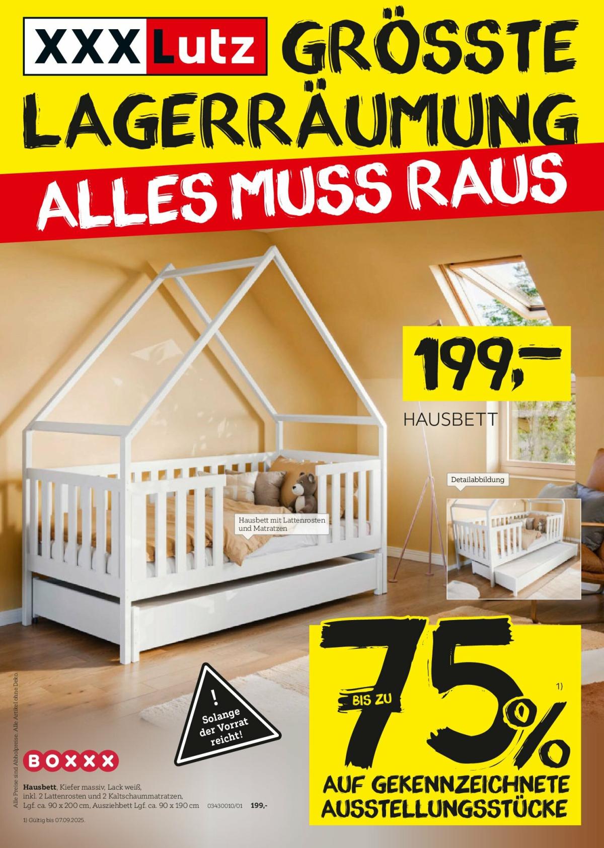 XXXlutz - Größte Lagerräumungsverkauf-Prospekt gültig vom 25.08. bis 07.09.
