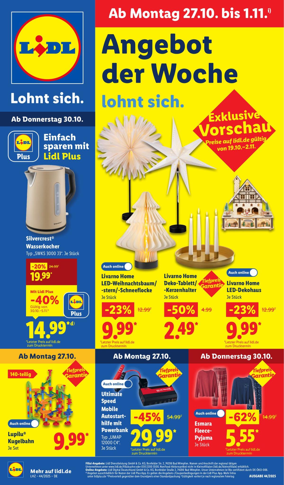 Lidl - Angebot der Woche-Prospekt gültig vom 27.10. bis 01.11.