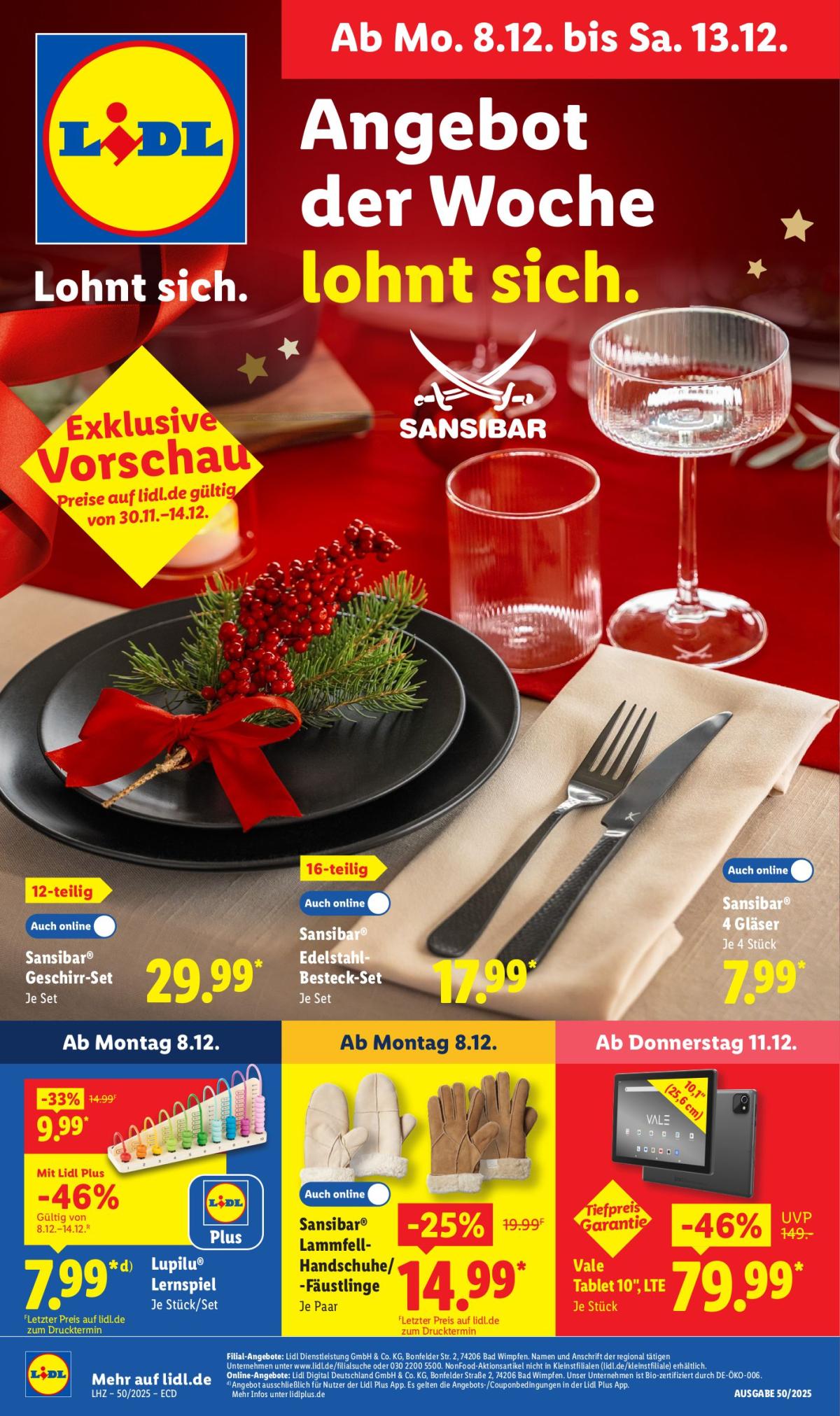 Lidl - Angebot der Woche-Prospekt gültig vom 08.12. bis 13.12.