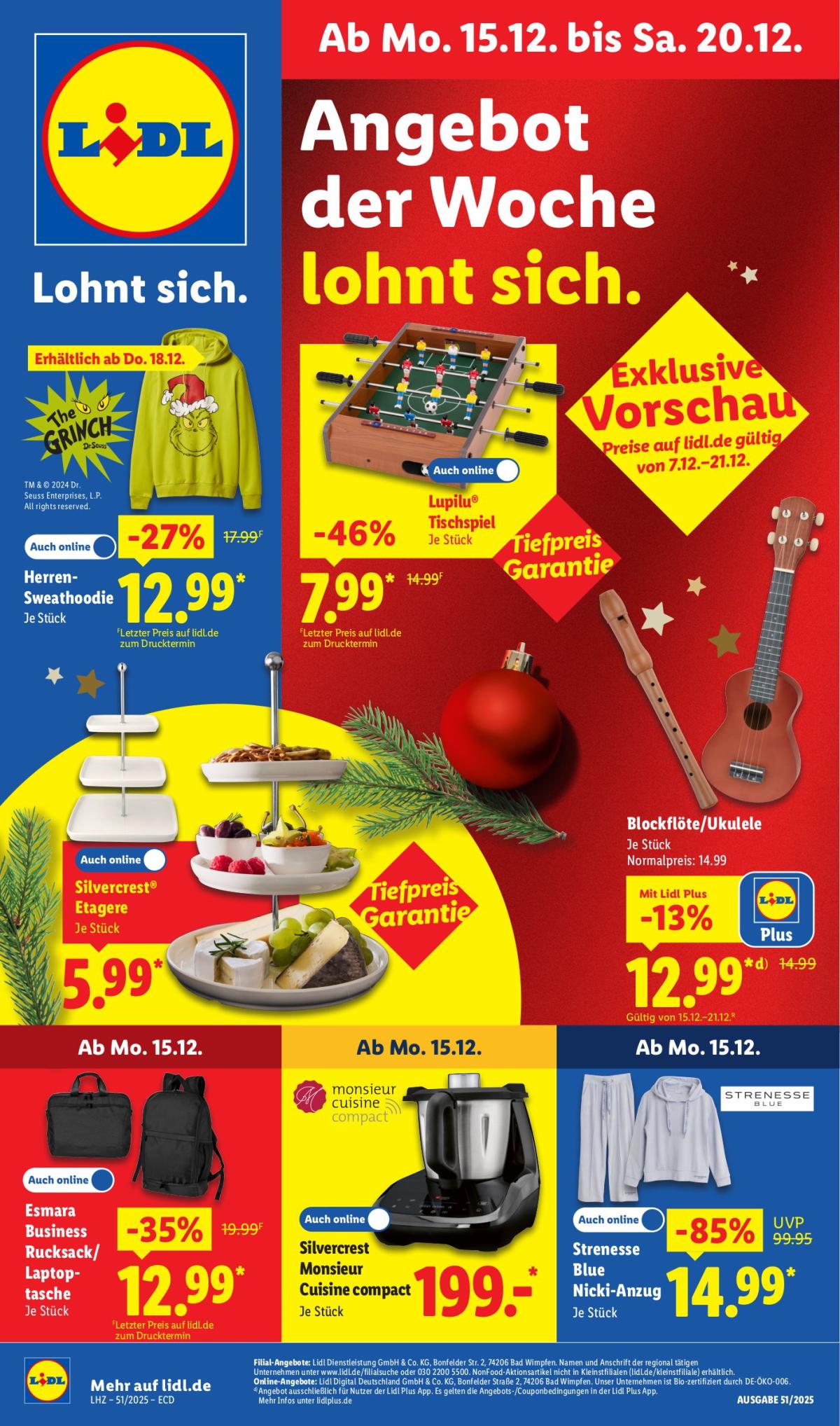 Lidl - Angebot der Woche-Prospekt gültig vom 15.12. bis 20.12.
