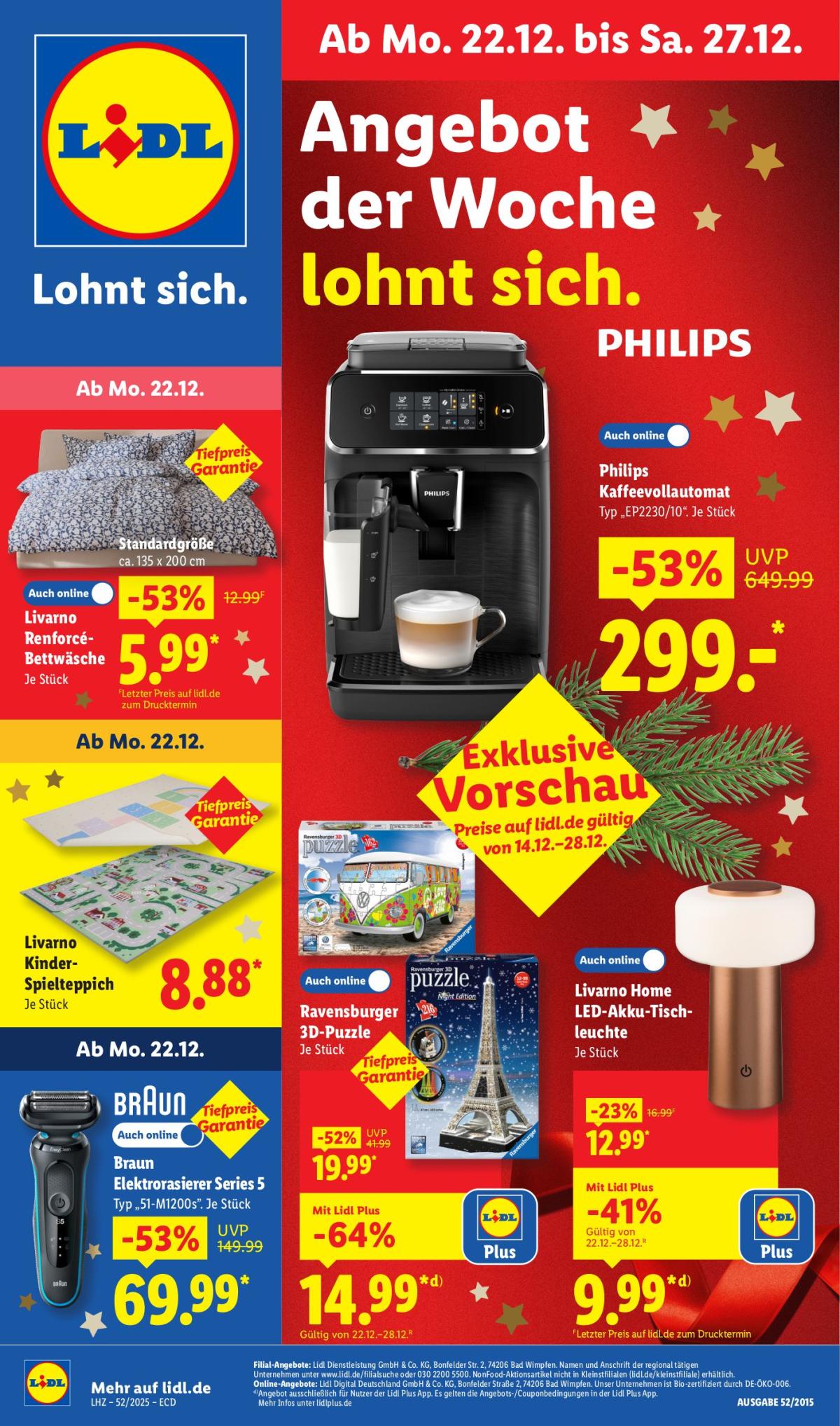 Lidl - Angebot der Woche-Prospekt gültig vom 22.12. bis 27.12.