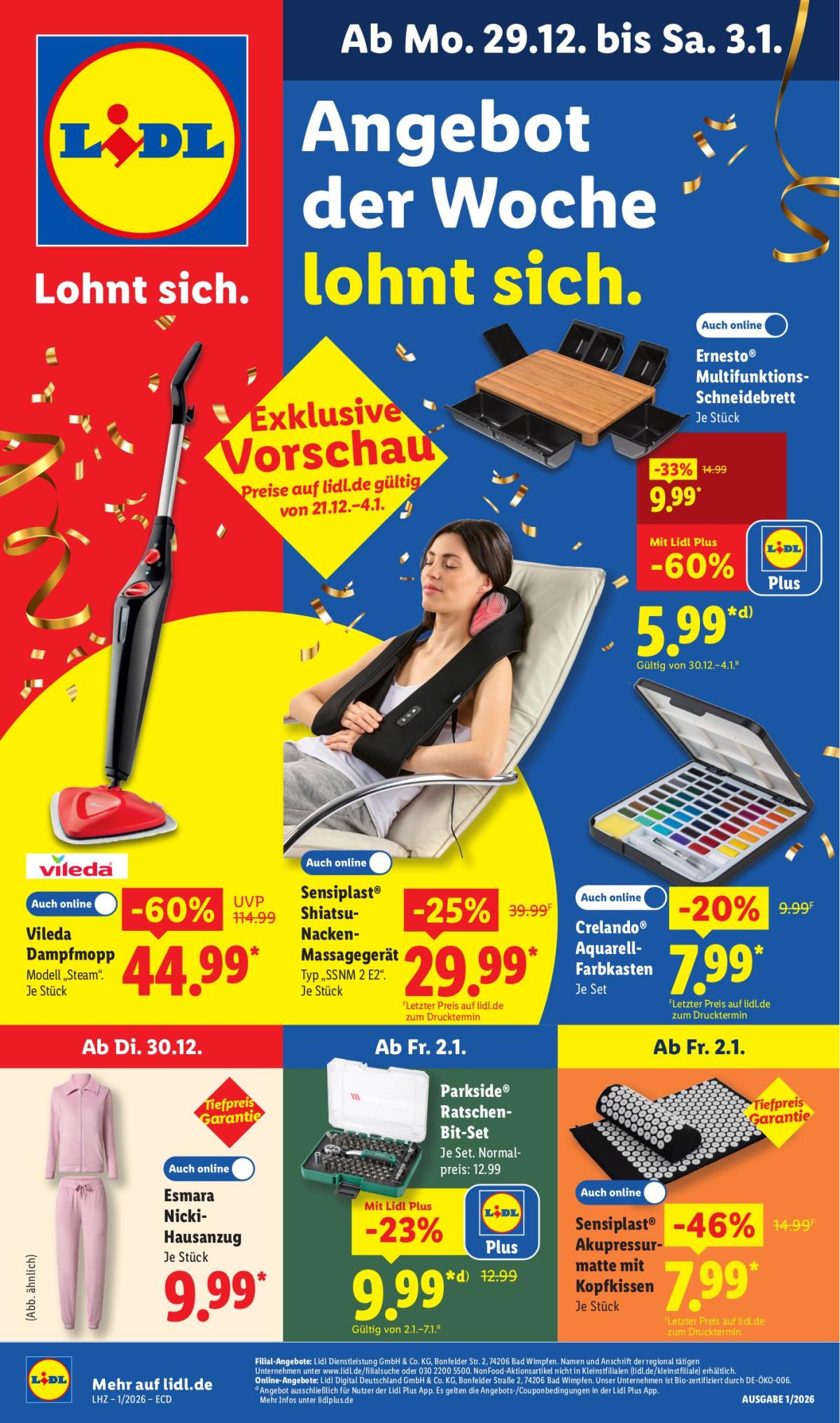 Lidl - Angebot der Woche-Prospekt gültig vom 29.12. bis 03.01.