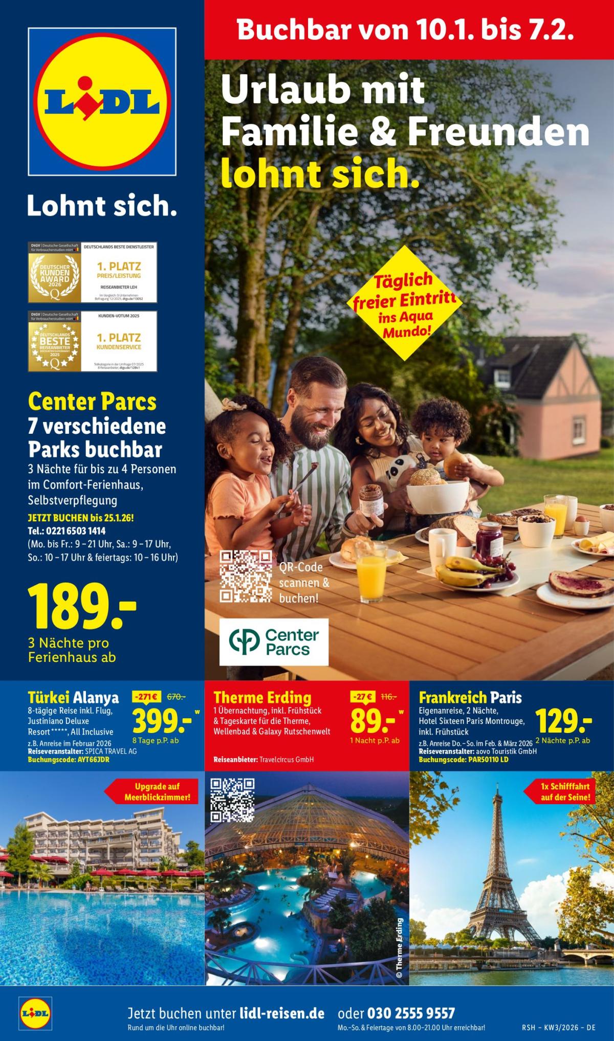 Lidl - Urlaub mit Familie & Freunden-Prospekt gültig vom 10.01. bis 07.02.