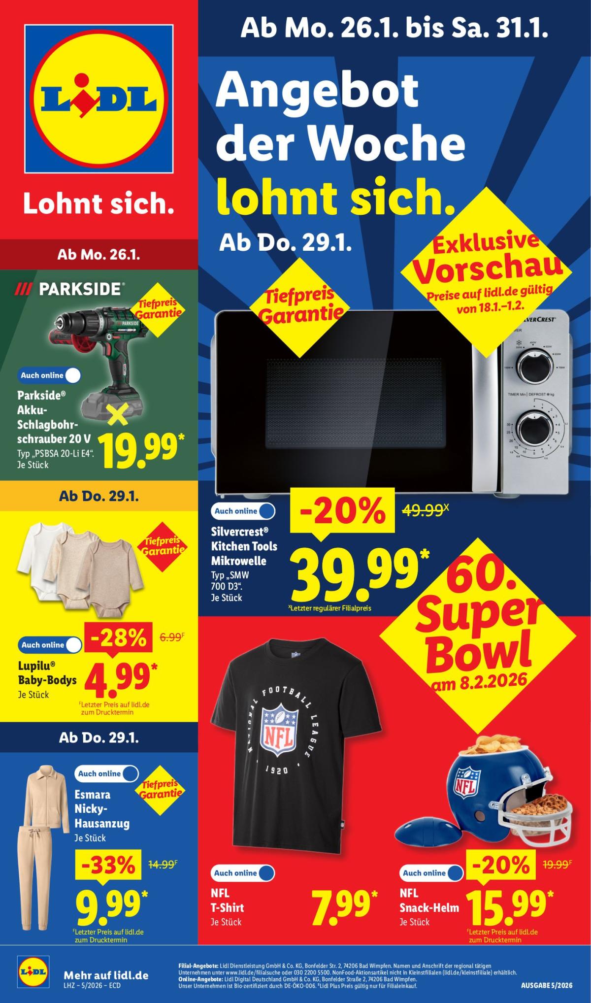 Lidl - Angebot der Woche-Prospekt gültig vom 26.01. bis 31.01.