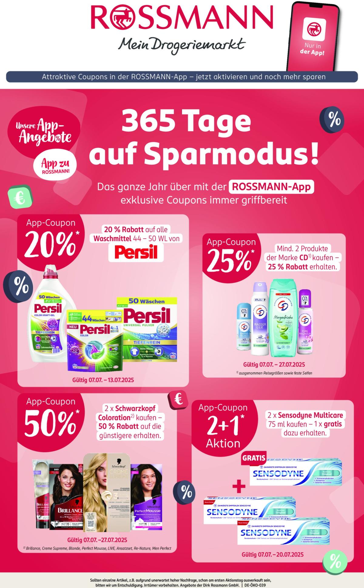 ROSSMANN - App-Coupon-Prospekt gültig vom 07.07. bis 27.07.