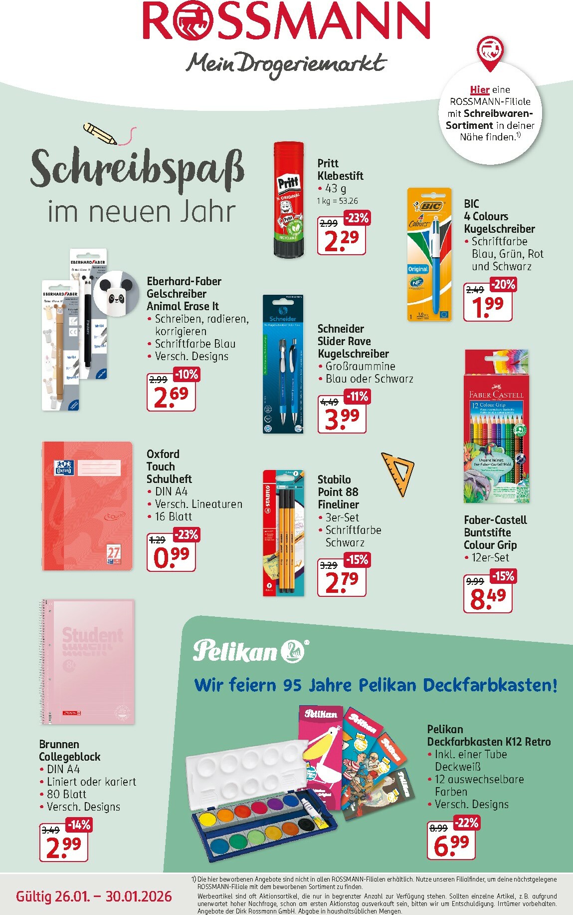 ROSSMANN - Schreibwaren Angebote-Prospekt gültig vom 26.01. bis 30.01.