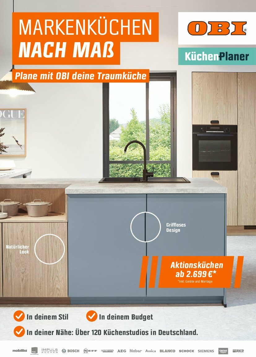 Obi - Markenküchen-Prospekt gültig vom 30.07. bis 31.12.
