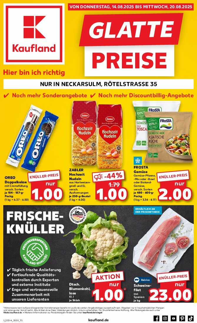 Kaufland - Neckarsulm-Prospekt gültig vom 14.08. bis 20.08.