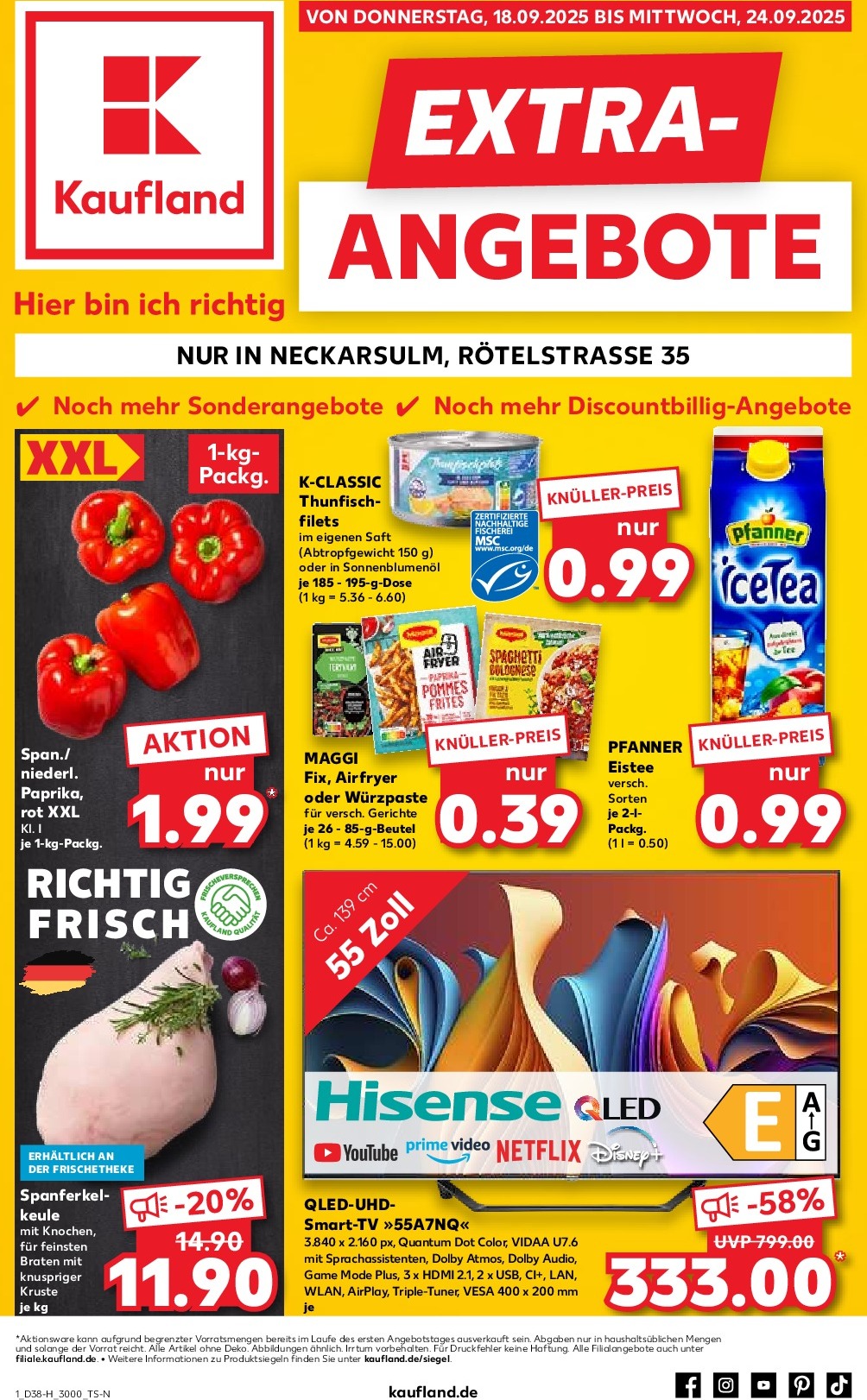 Kaufland - Extra-Angebote-Prospekt gültig vom 18.09. bis 24.09.